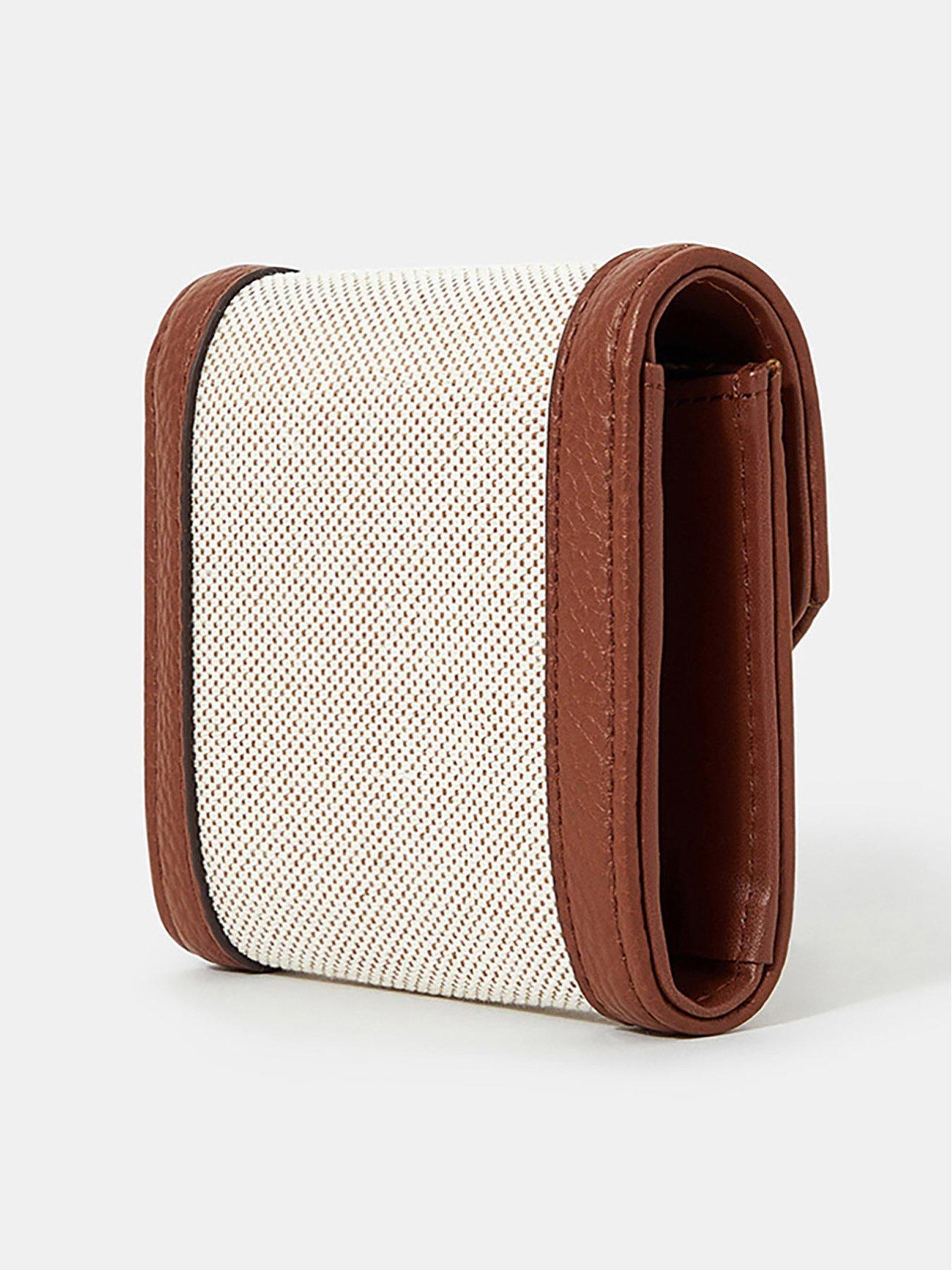 Image 2 of 3 of Accessorize Square Woven Canvas Purse - Natural