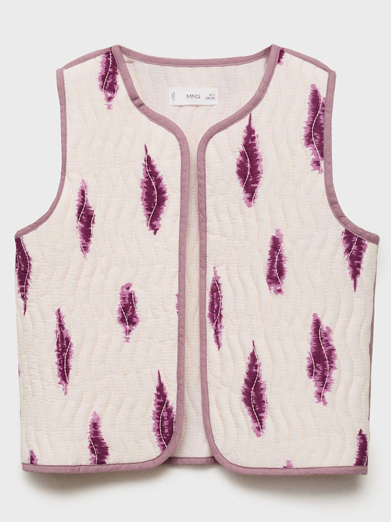 undefined Girls Printed Waistcoat - Pink