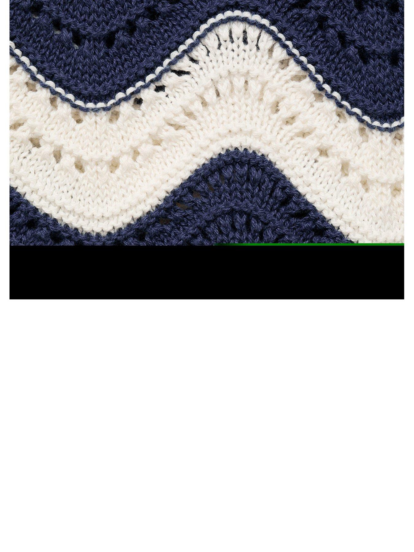 Image 4 of 5 of Mango Girls Crochet Zig Zag Co-Ord Trousers - Blue