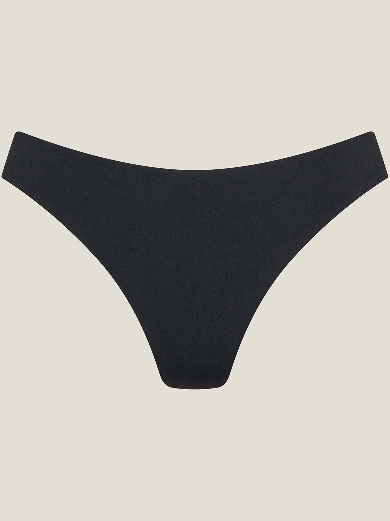 Image 3 of 4 of Accessorize Straight Side Bikini Bottoms - Black