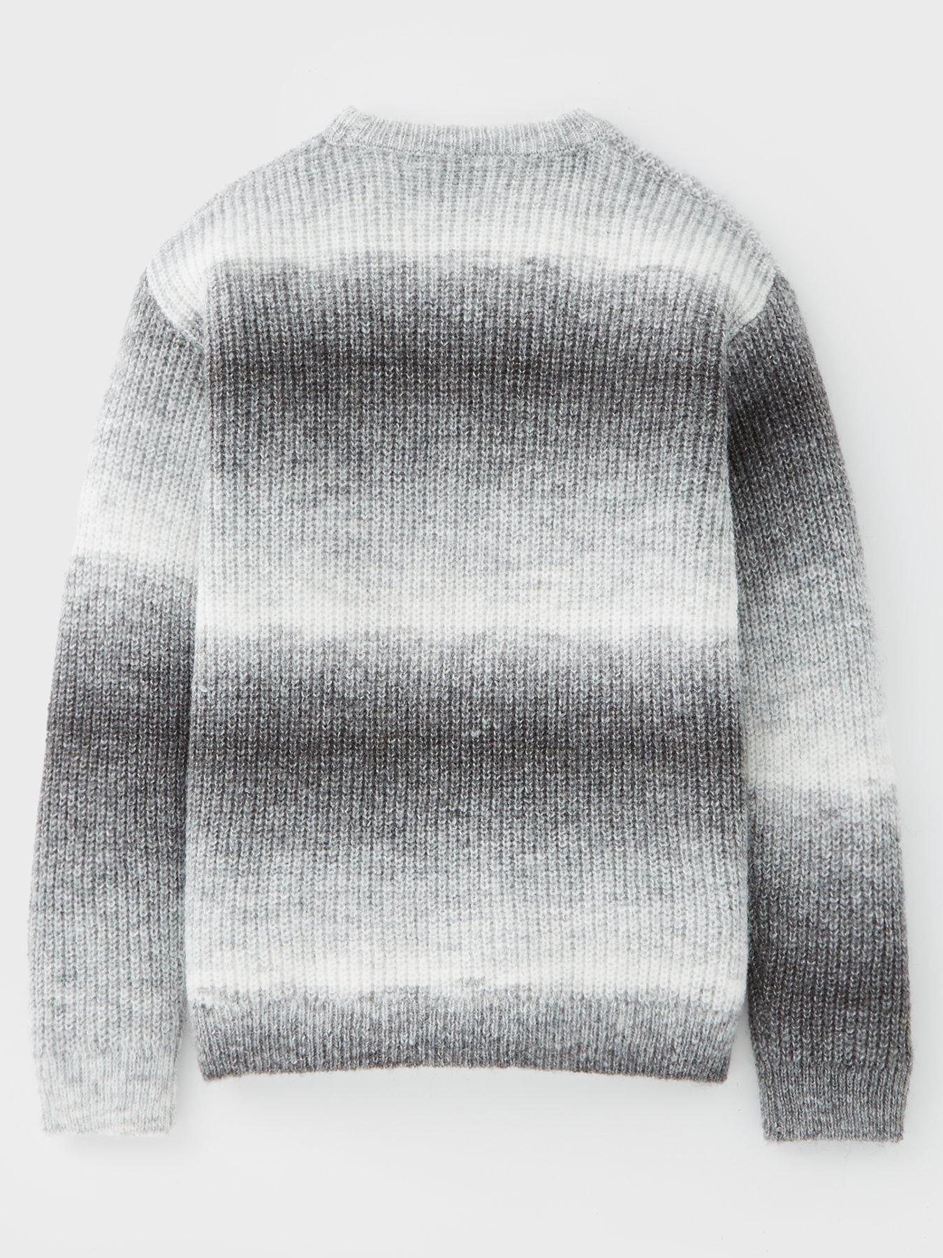 Image 2 of 4 of V by Very Boys Drop Shoulder Ombre Knitted Jumper - Grey