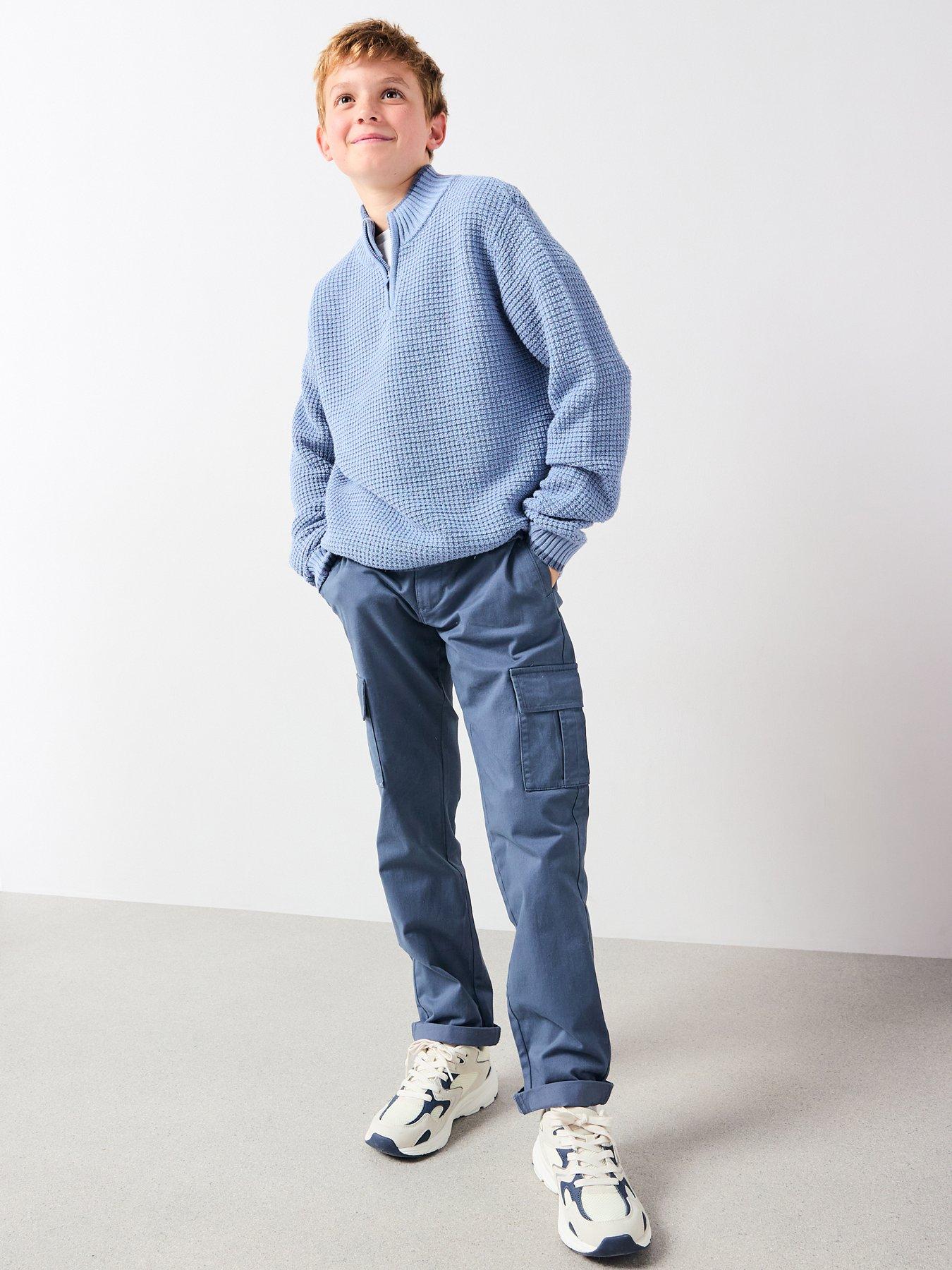 v-by-very-boys-long-sleeve-rib-knit-half-zip-jumper-bluedetail