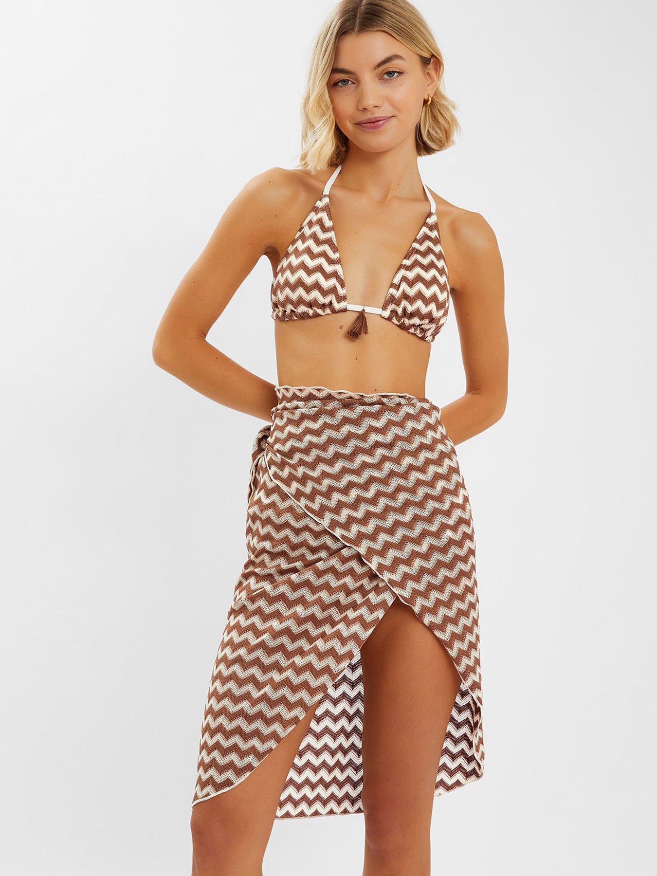 Image 1 of 4 of Accessorize Crochet Knit Sarong - Natural