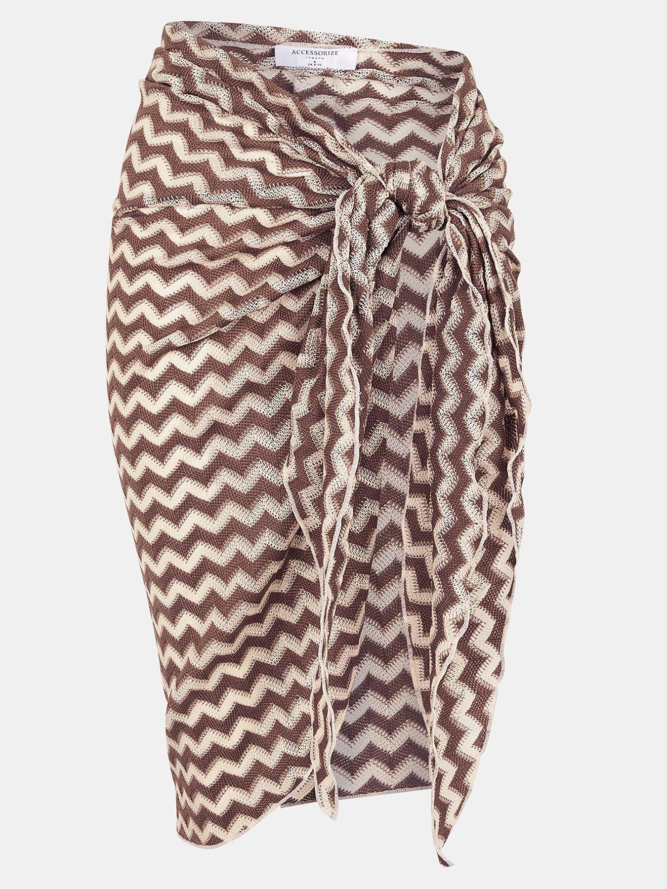 Image 3 of 4 of Accessorize Crochet Knit Sarong - Natural