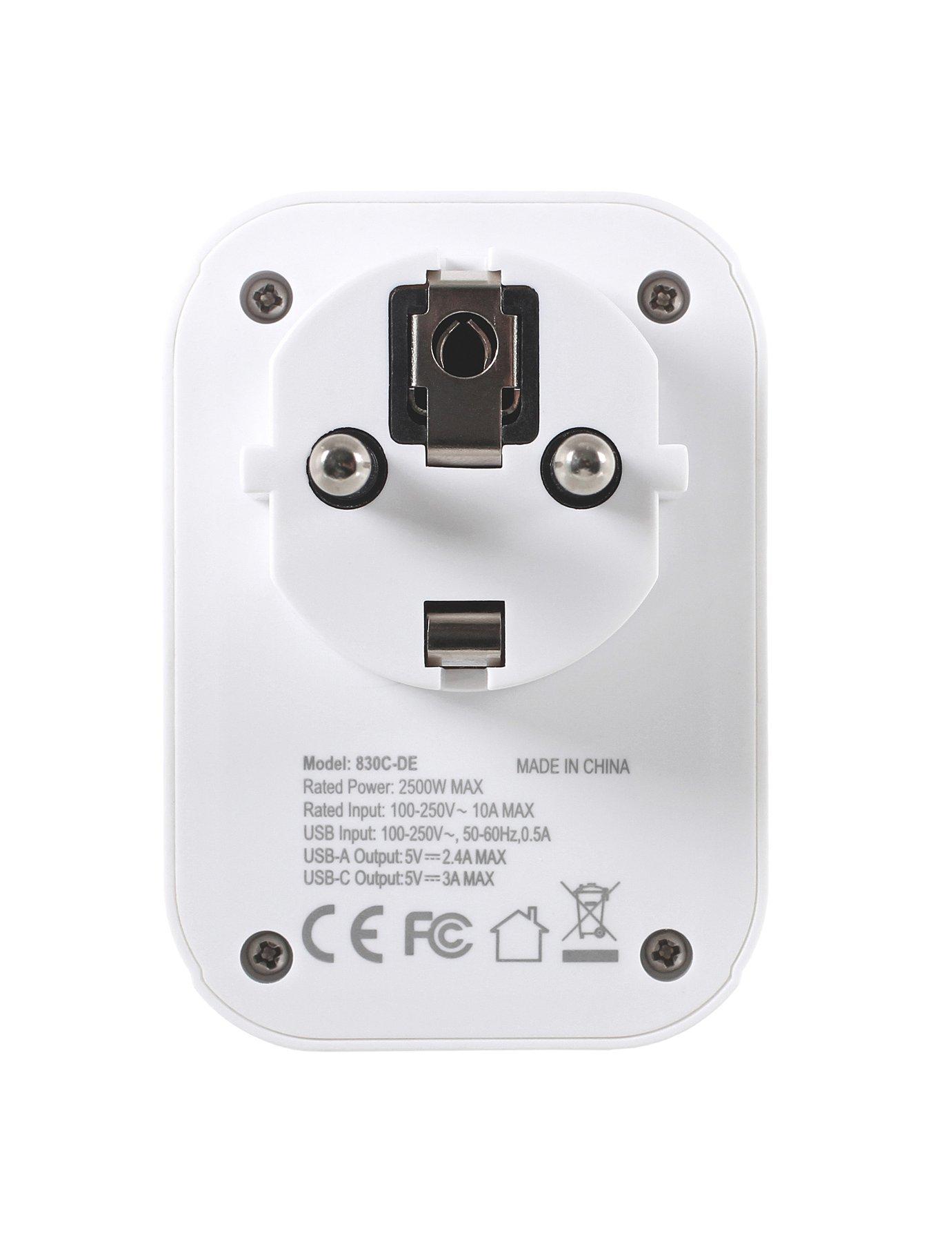 Image 4 of 7 of Lifeventure European Travel Adaptor with USB + USB C