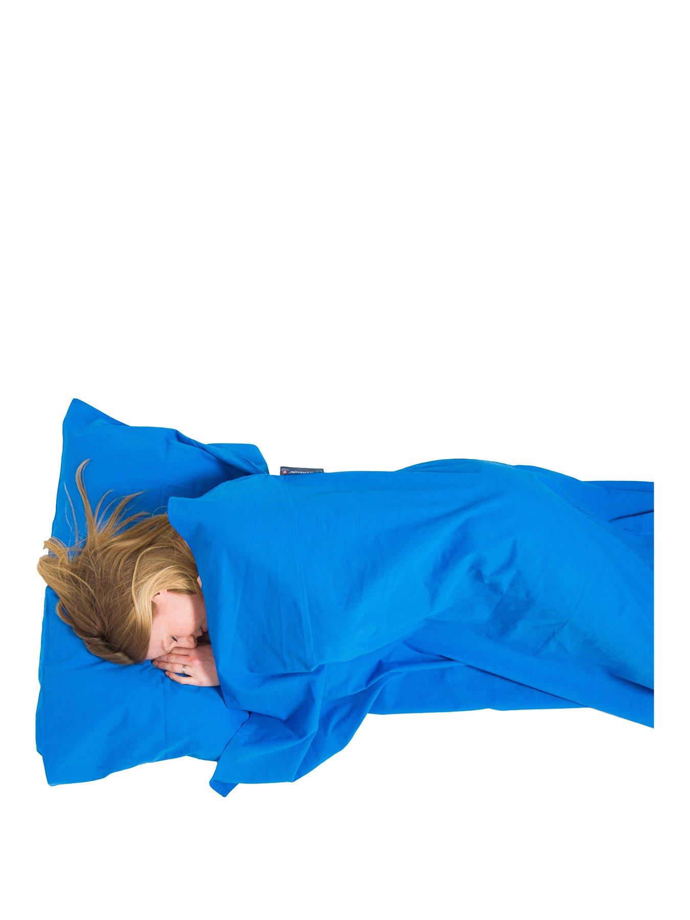 Image of Lifeventure Rectangular Cotton Sleeping Bag Liner - Blue