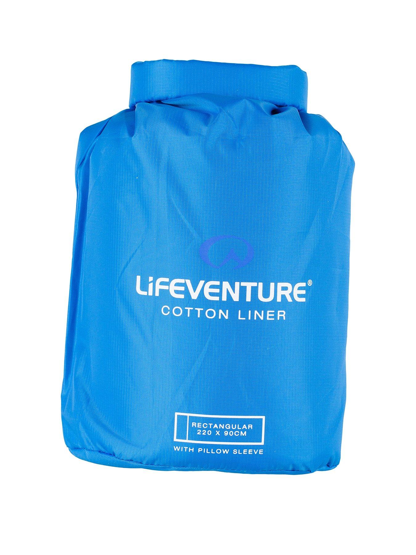 Image 2 of 7 of Lifeventure Rectangular Cotton Sleeping Bag Liner&nbsp;-&nbsp;Blue