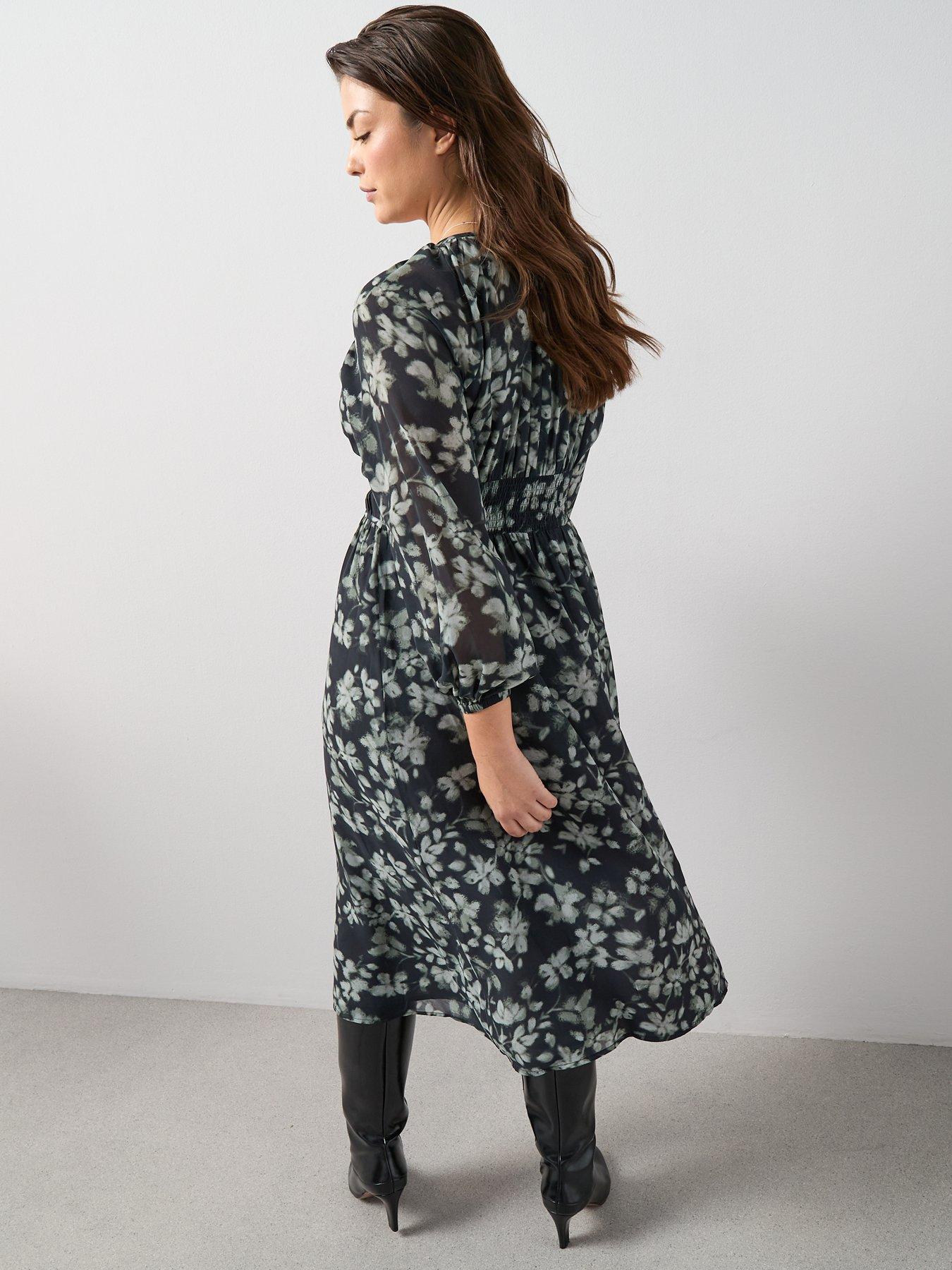 v-by-very-curve-waist-detail-woven-midi-dress-printstillFront