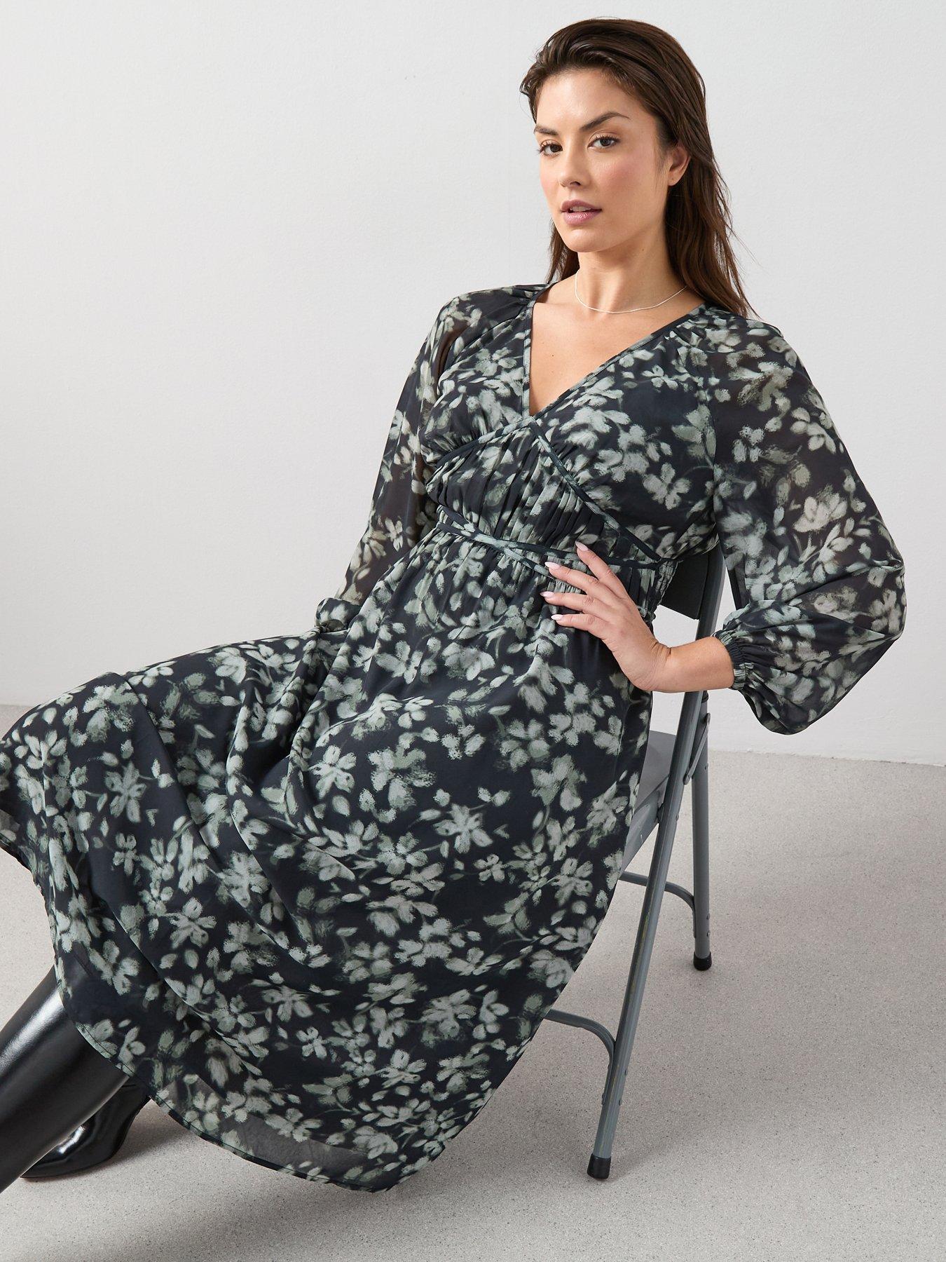 v-by-very-curve-waist-detail-woven-midi-dress-printback