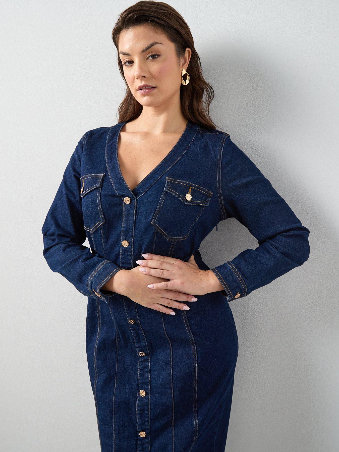 the-very-collection-curve-seam-detail-denim-dress-dark-washoutfit