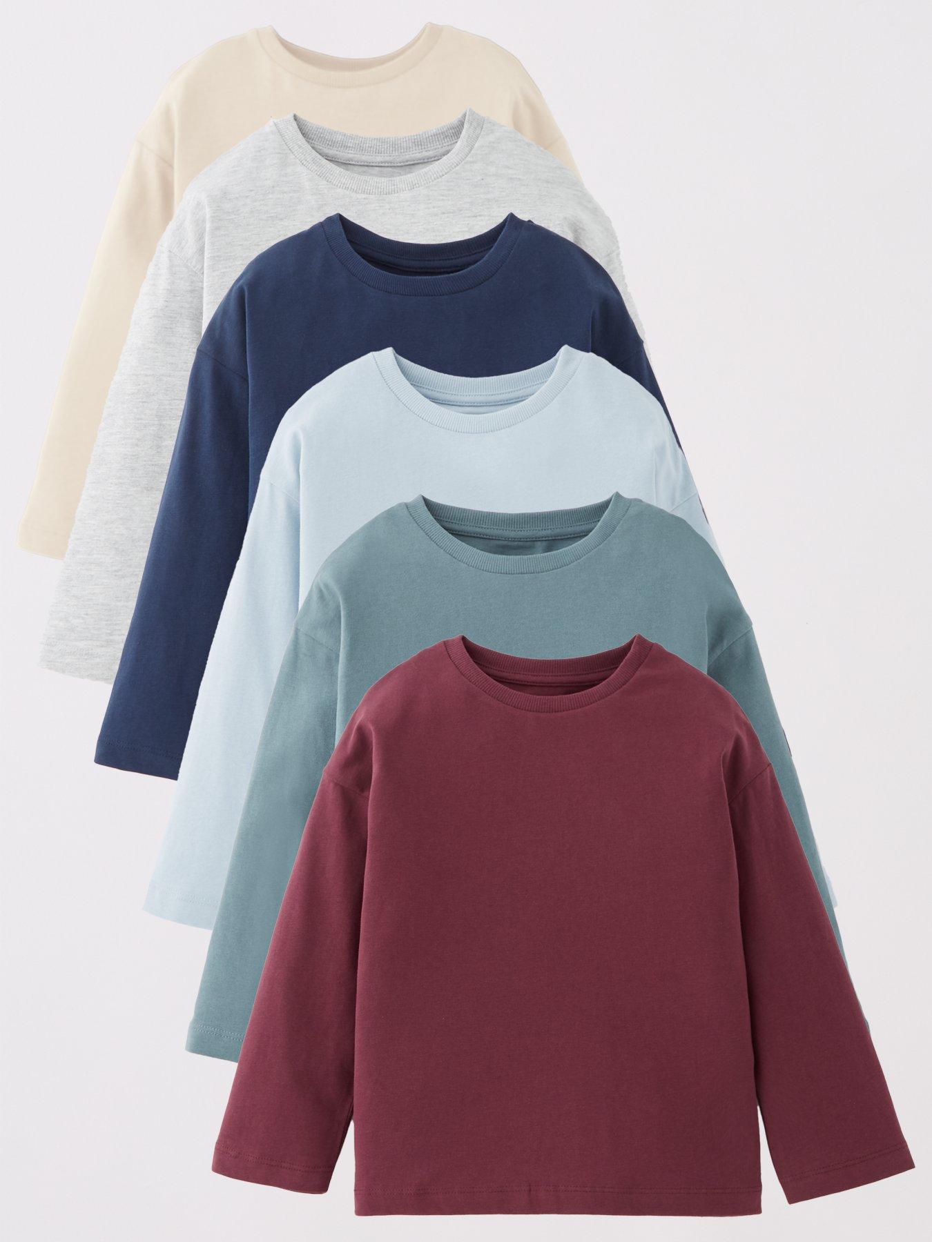 Mini V by Very Boys 6 Pack Long Sleeve T-Shirts - Multi