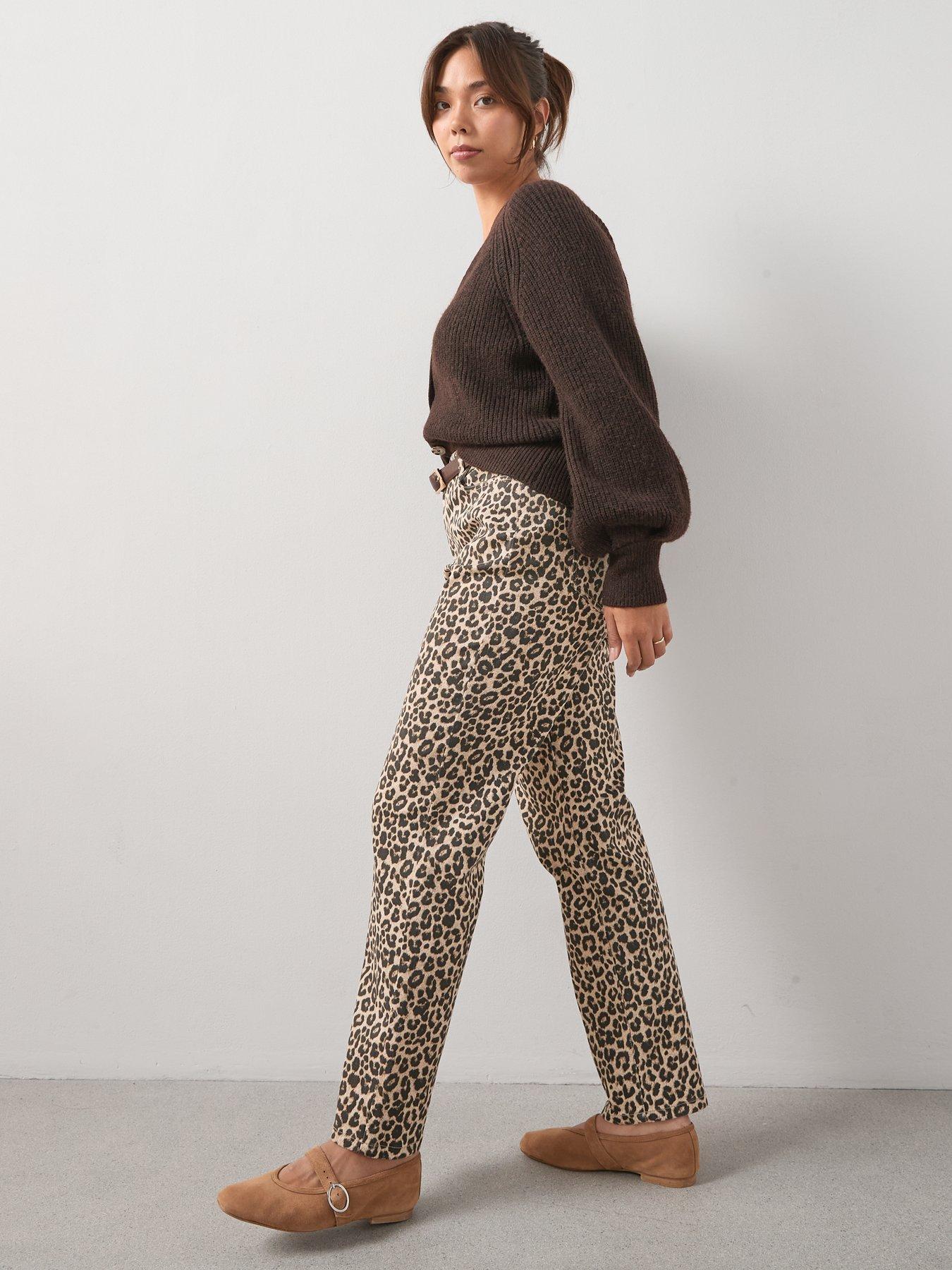 Image 5 of 7 of V by Very Curve Straight Leg Jean - Animal Print