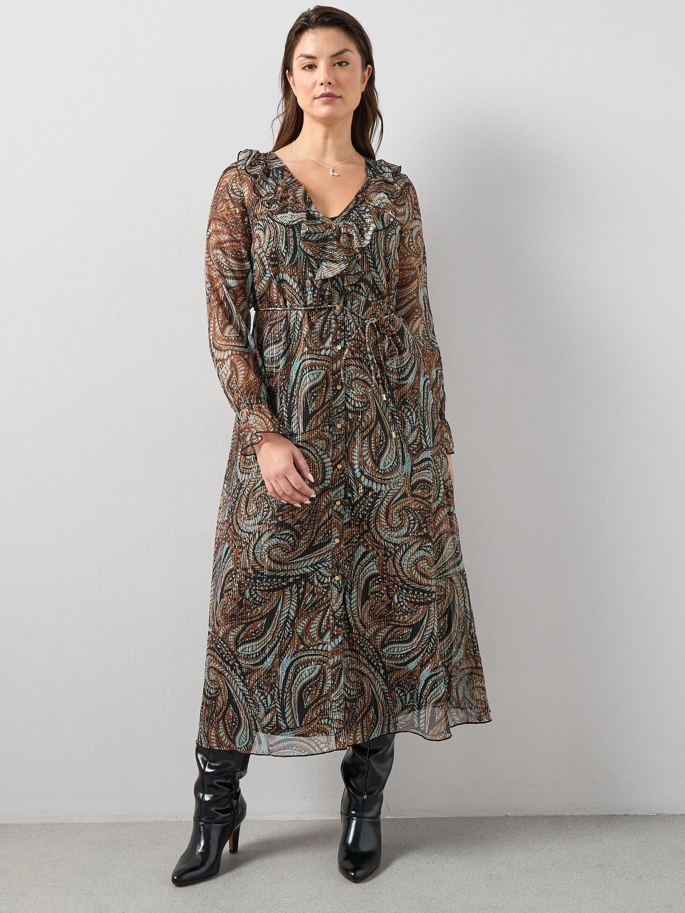 the-very-collection-curve-ruffle-v-neck-midi-dress-printback