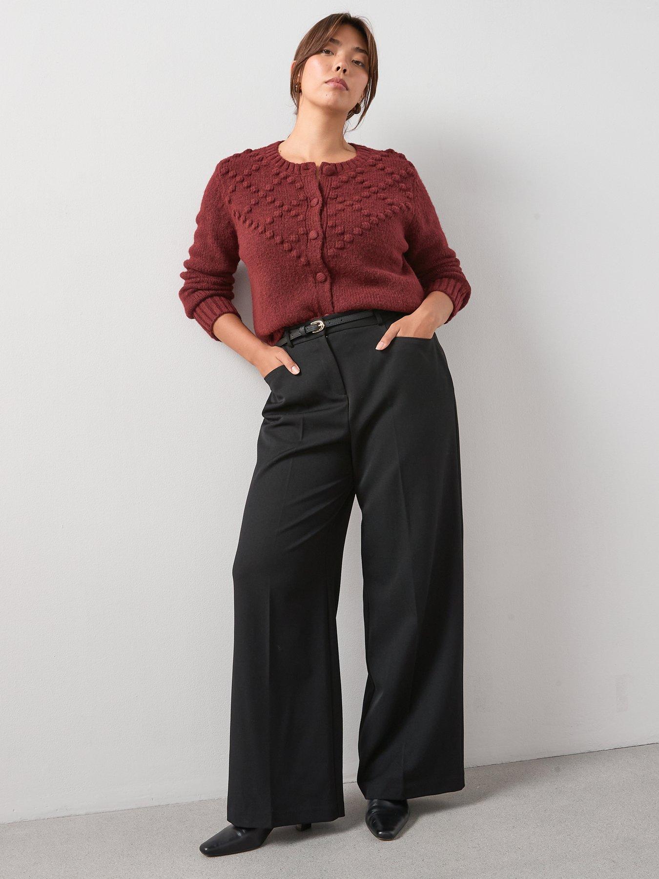 the-very-collection-curve-bobble-knit-crew-neck-cardigan-redback