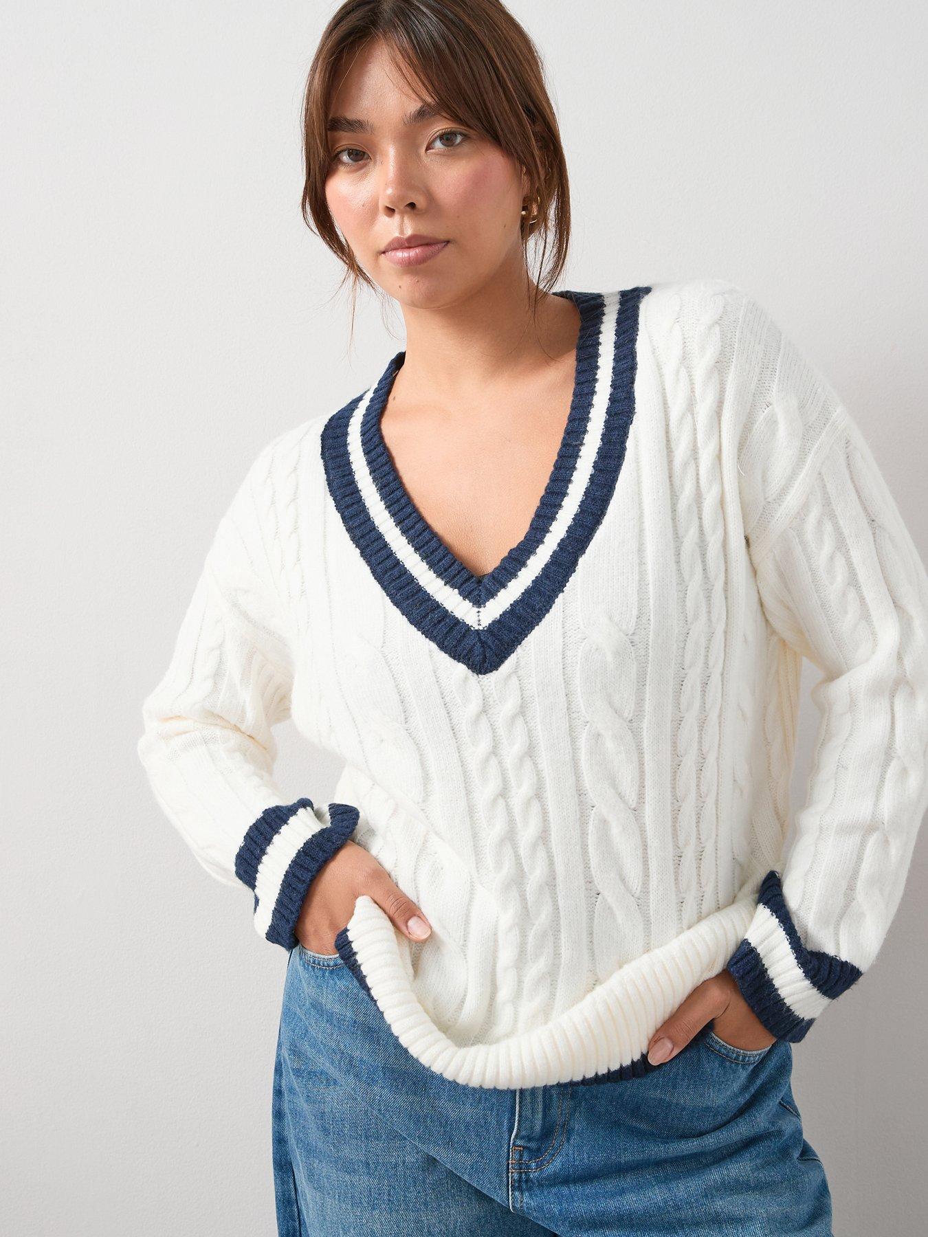 v-by-very-curve-cable-contrast-neck-jumper-white