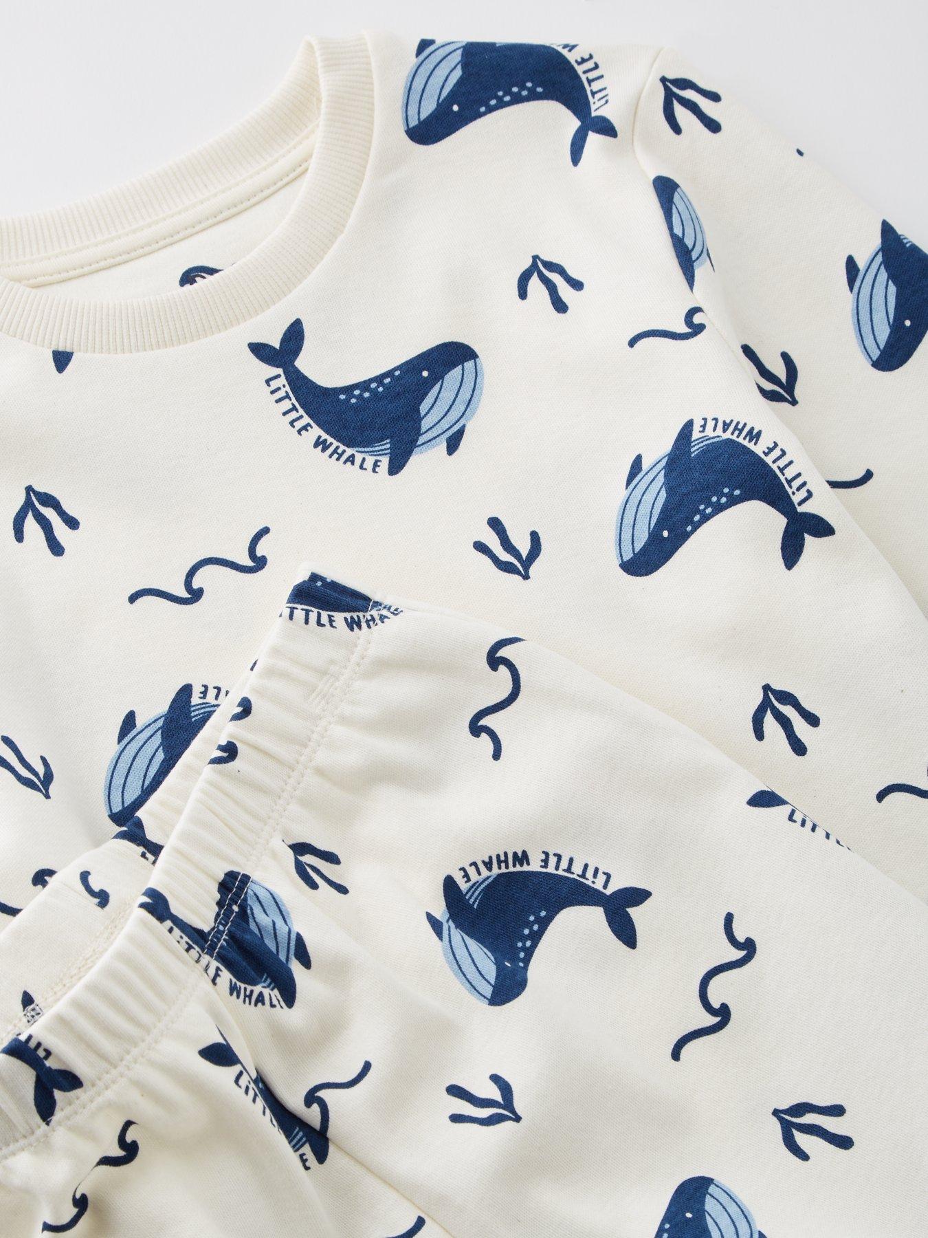 Image 3 of 4 of Mini V by Very Whale Print Pyjama Set - Multi