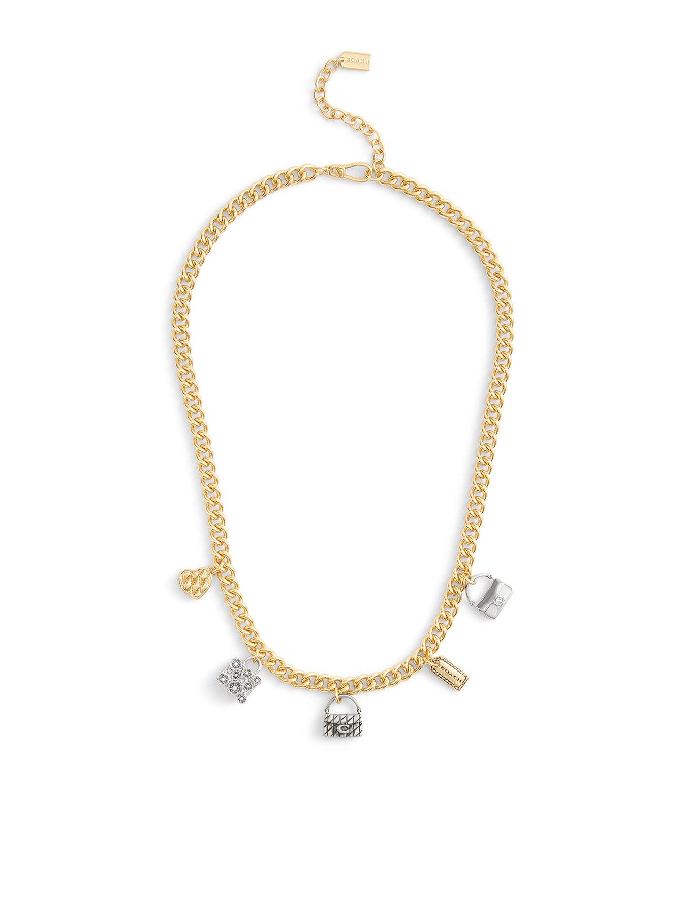 Image 1 of 4 of COACH Handbag Shop Charm Necklace - Gold