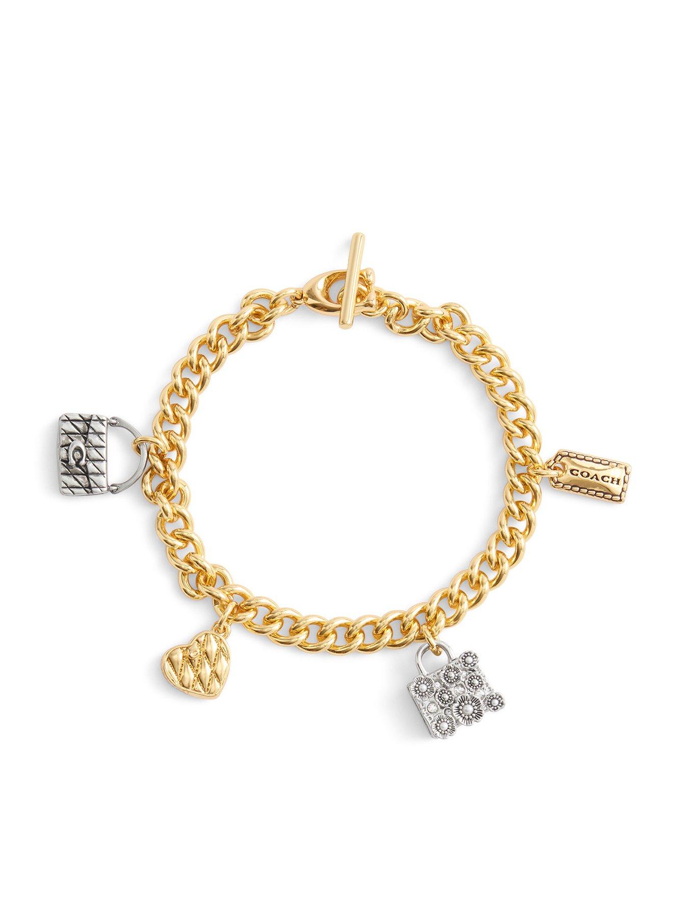 Image 1 of 4 of COACH Handbag Shop Charm Bracelet - Gold