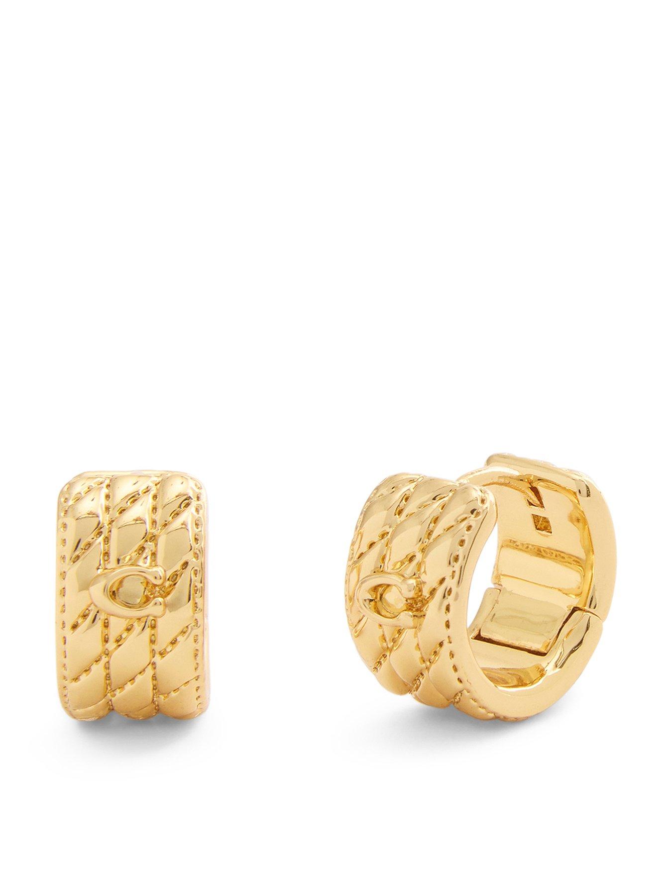 undefined Quilted Huggie Earrings