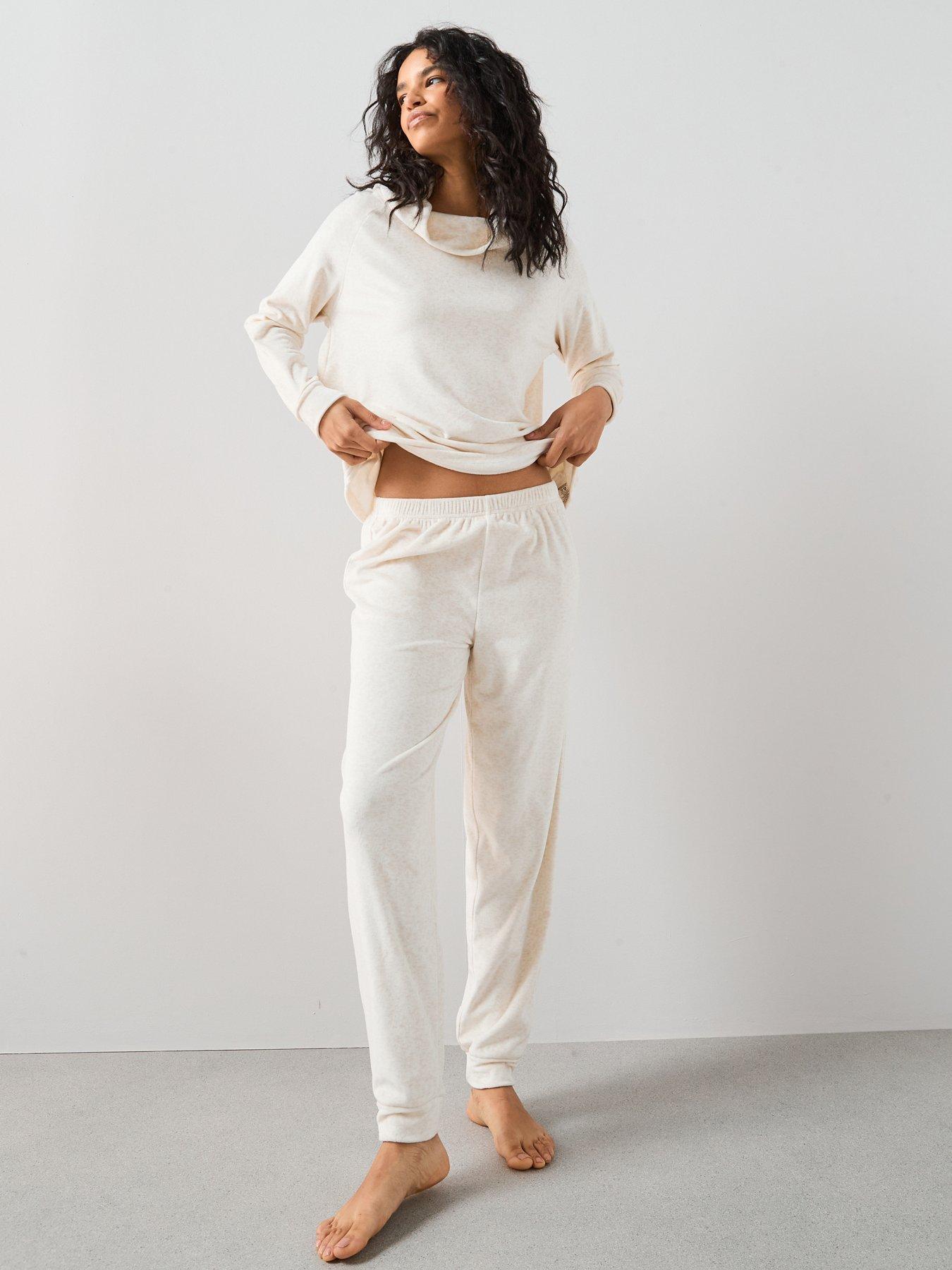 The Very Collection Soft Touch Cowl Neck And Jogger Loungewear Set - Cream