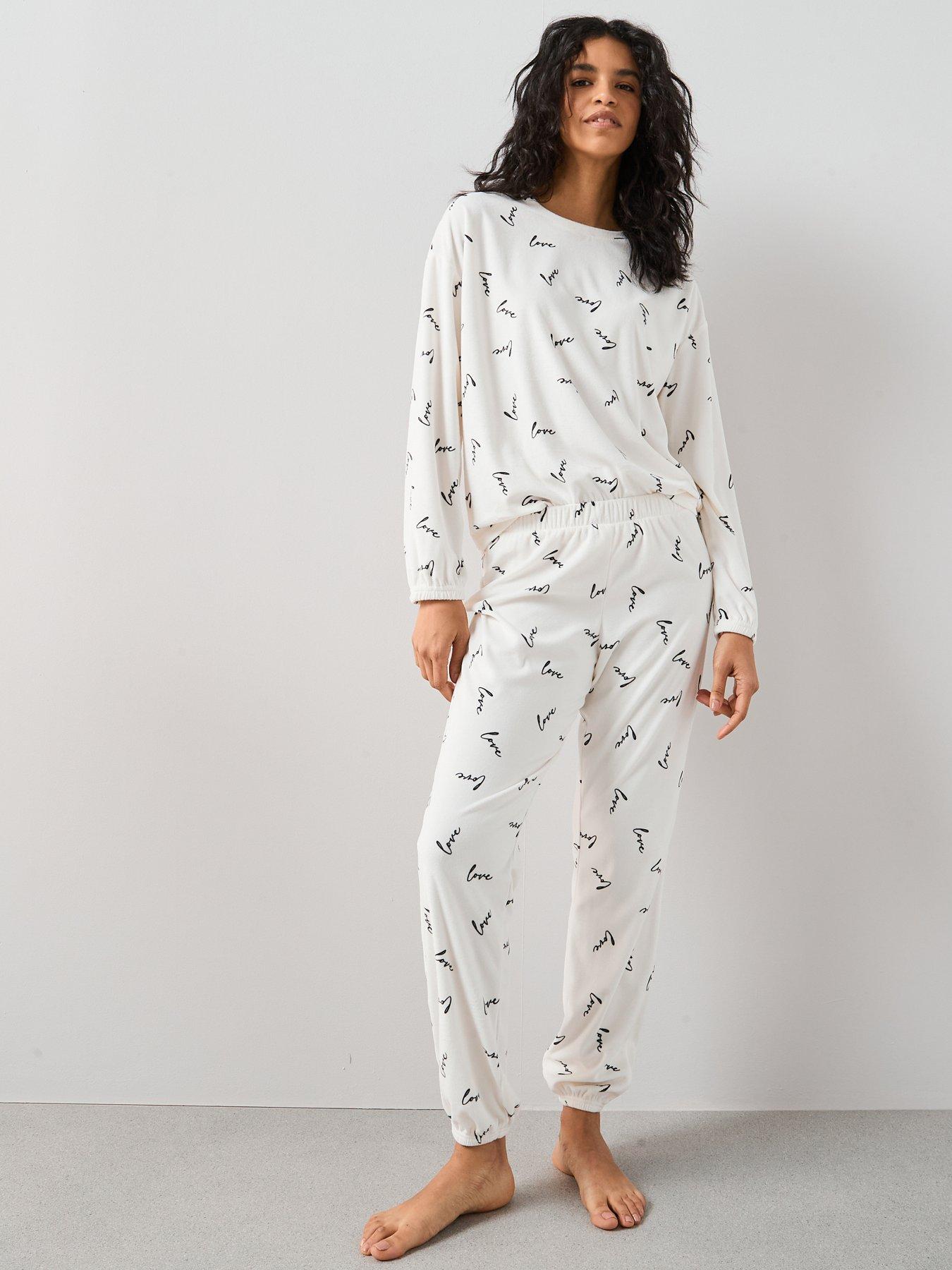 The Very Collection Fleece Love Top And Jogger Loungewear - Cream - Cream