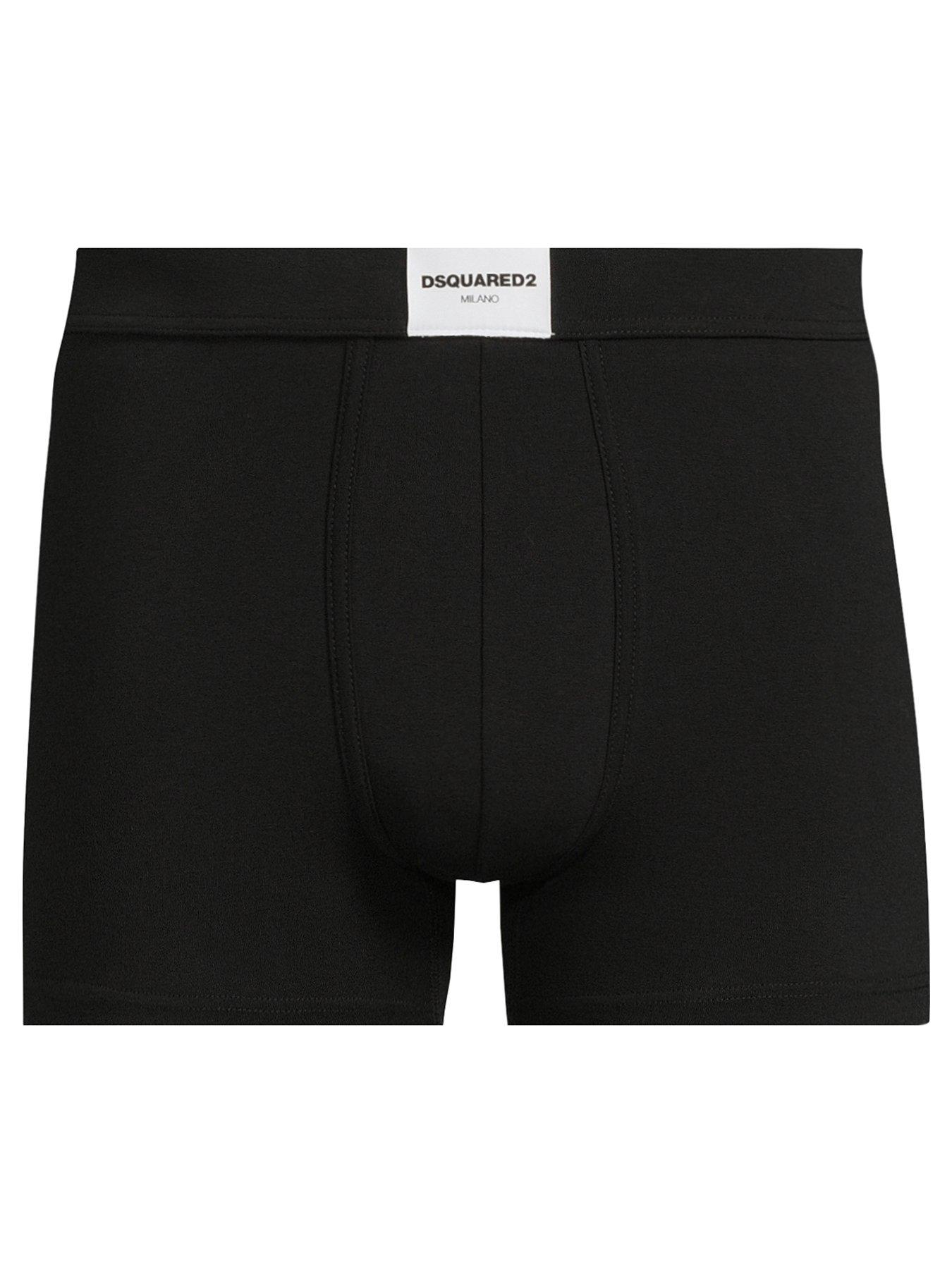 undefined Dsquared Heritage Stretch Cotton Logo Trunks - Black