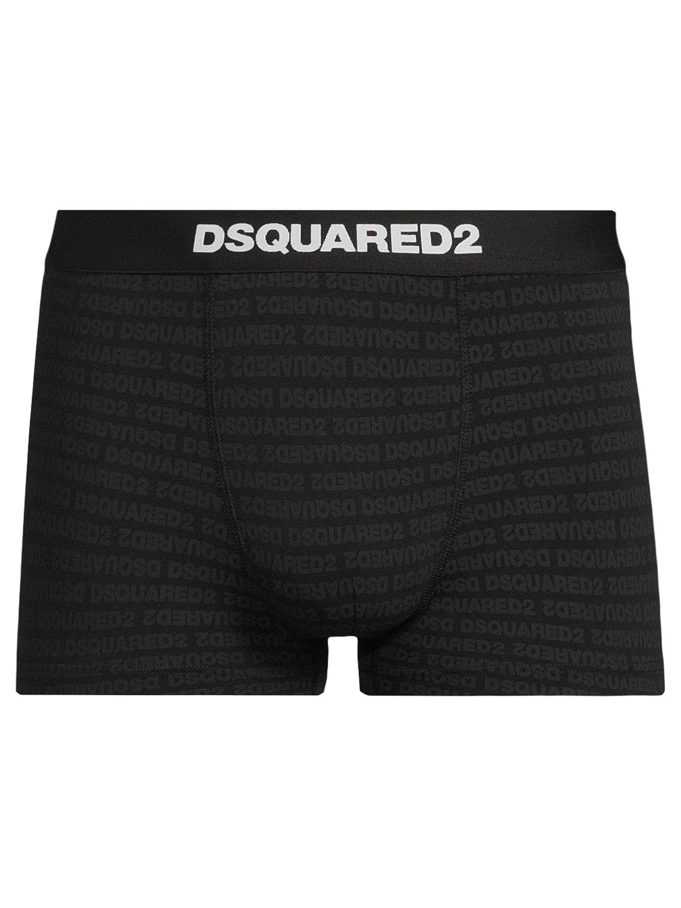 undefined Dsquared Heritage Monogram Print Logo Boxer Briefs - Black