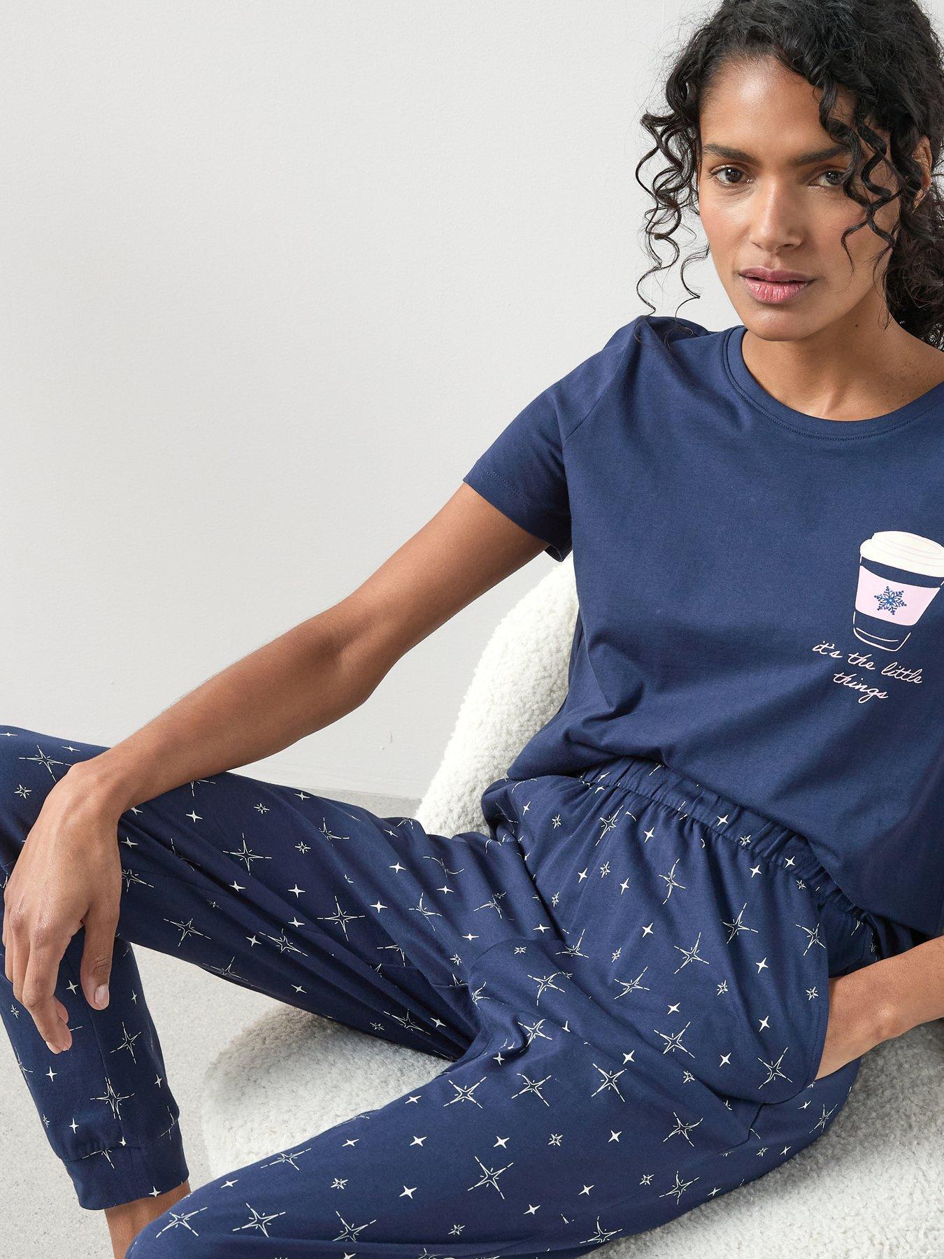 the-very-collection-short-sleeve-coffee-cup-and-jogger-pj-set-navyoutfit