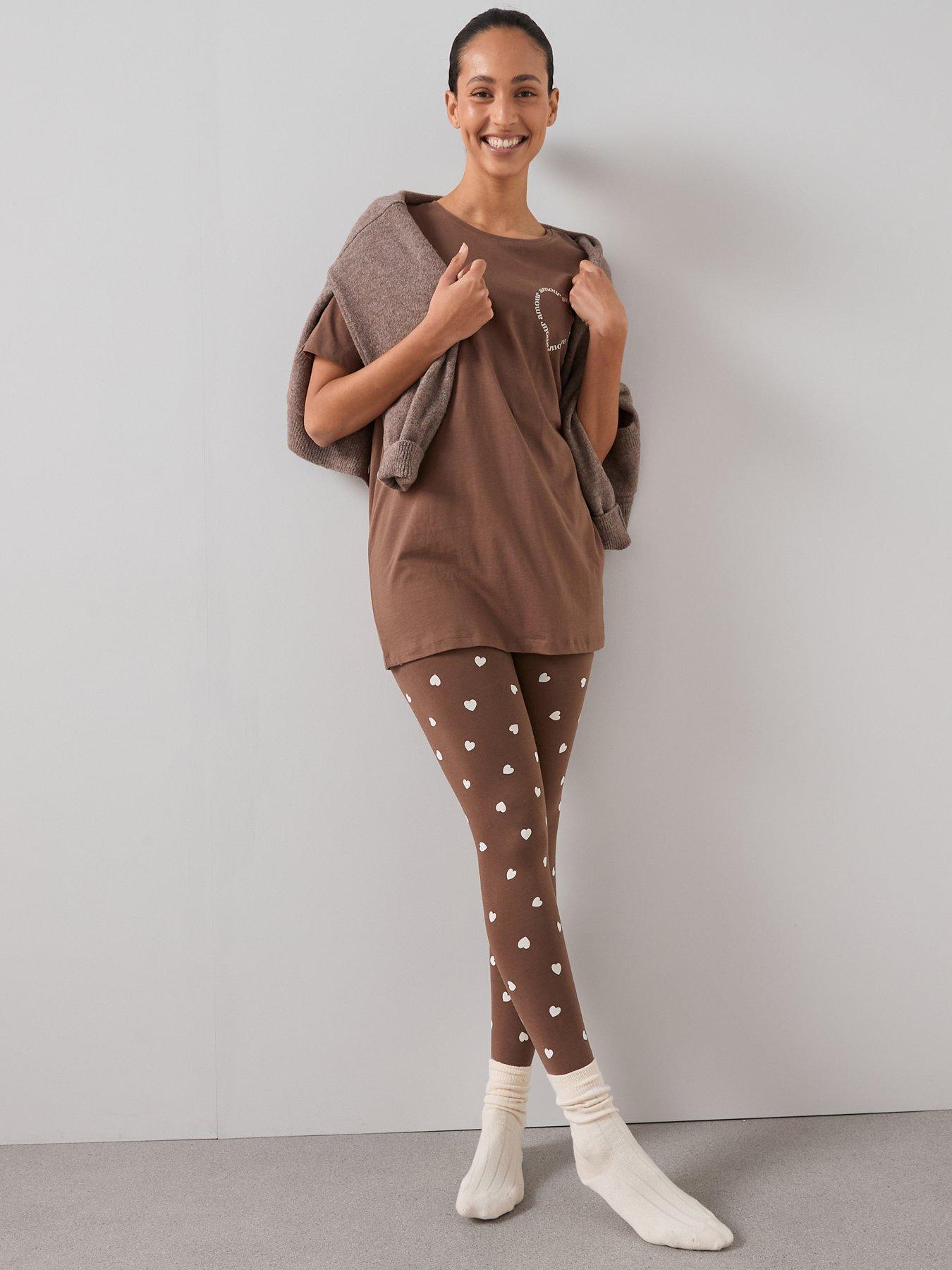 the-very-collection-heart-longline-top-with-legging-pyjama-set-brownfront