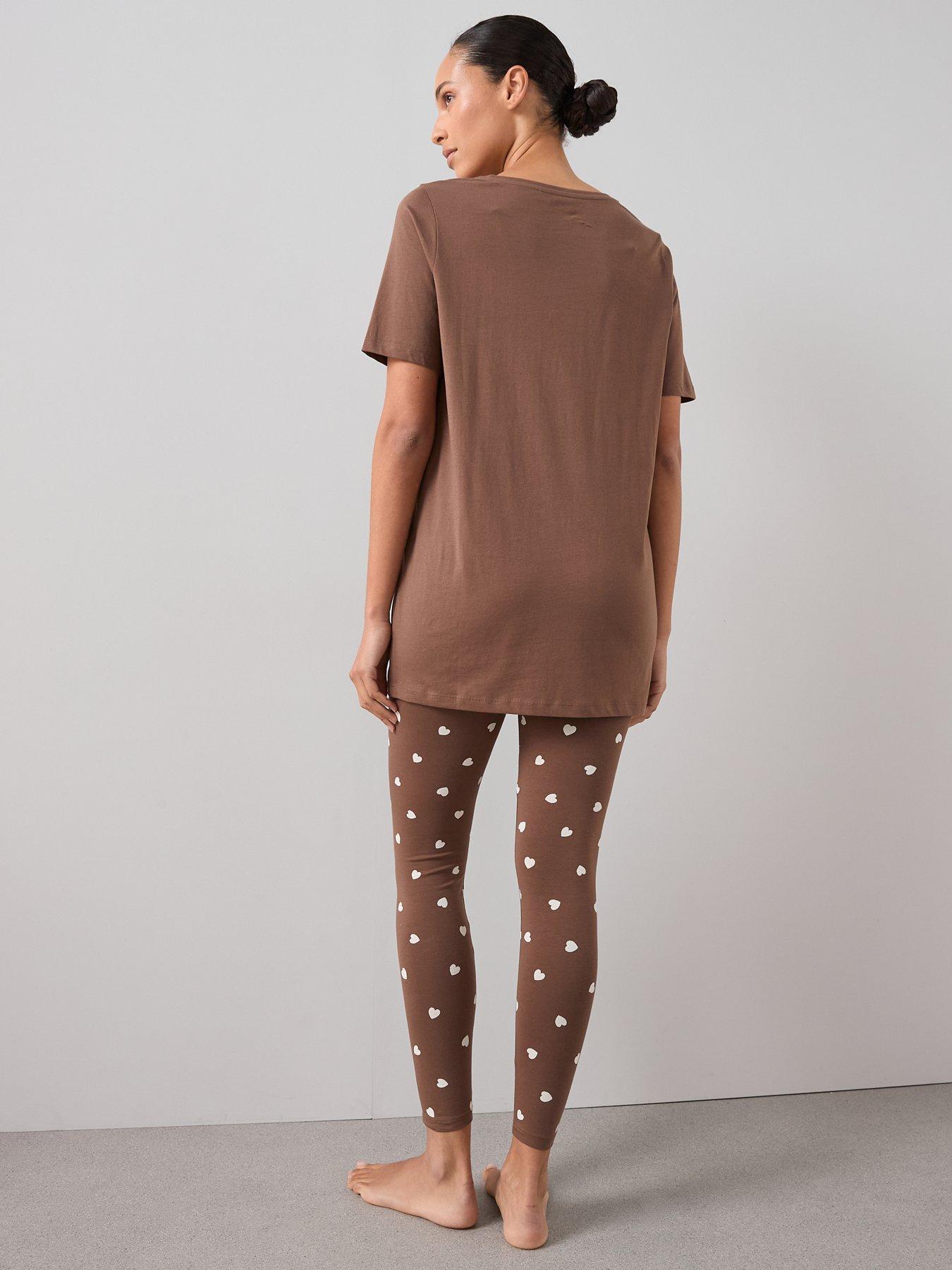 the-very-collection-heart-longline-top-with-legging-pyjama-set-brownstillFront