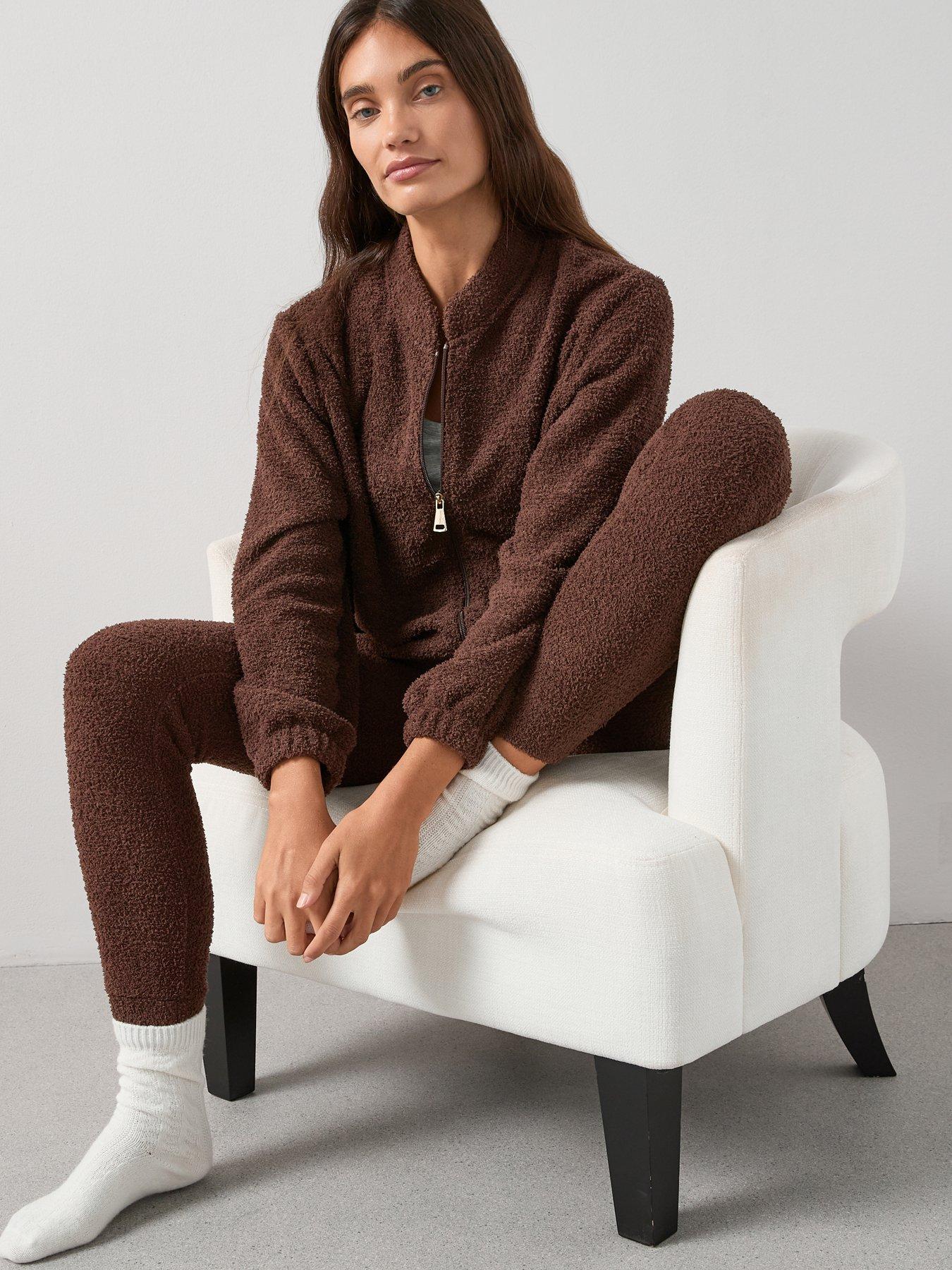 the-very-collection-zip-up-borg-bomber-and-jogger-loungewear-set-brown
