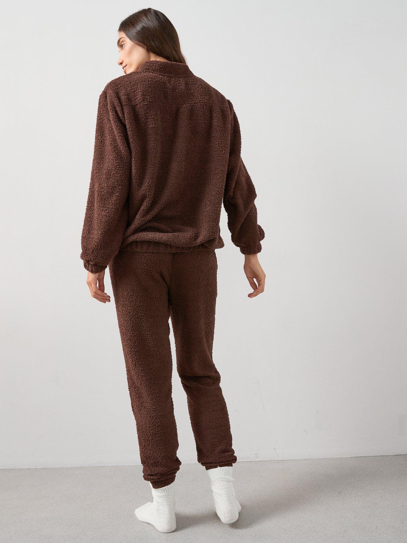 the-very-collection-zip-up-borg-bomber-and-jogger-loungewear-set-brownstillFront