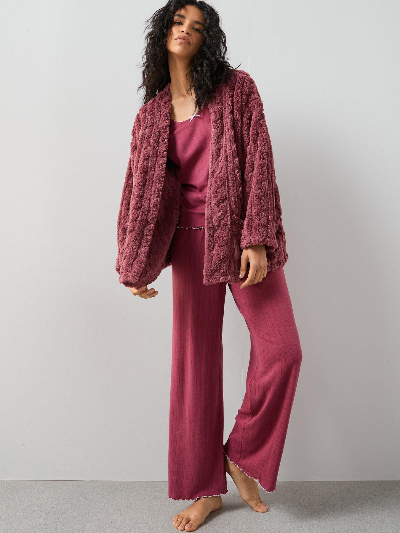 The Very Collection Textured Teddy Fur Cardigan - Pink
