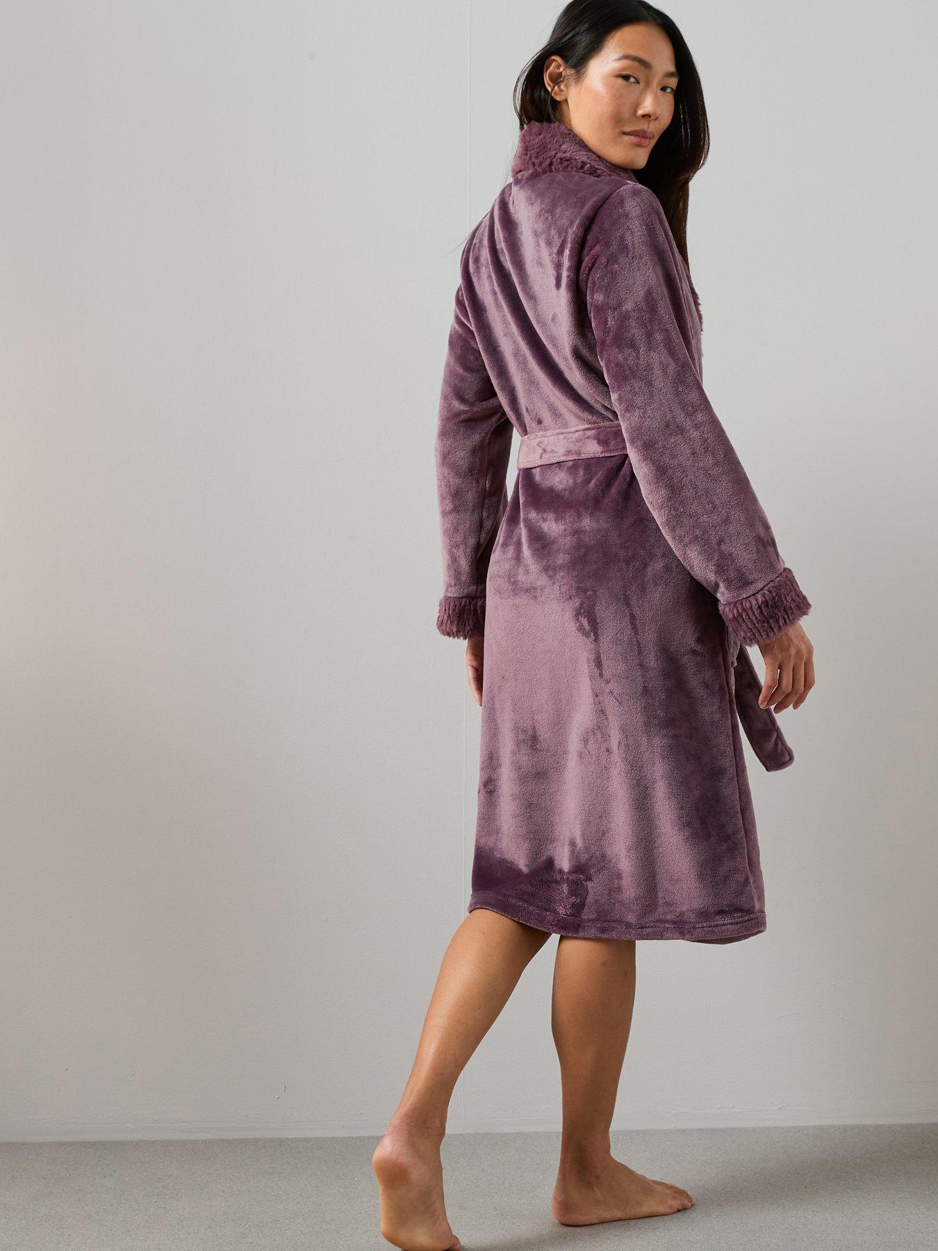the-very-collection-faux-fur-trim-dressing-gown-purplestillFront