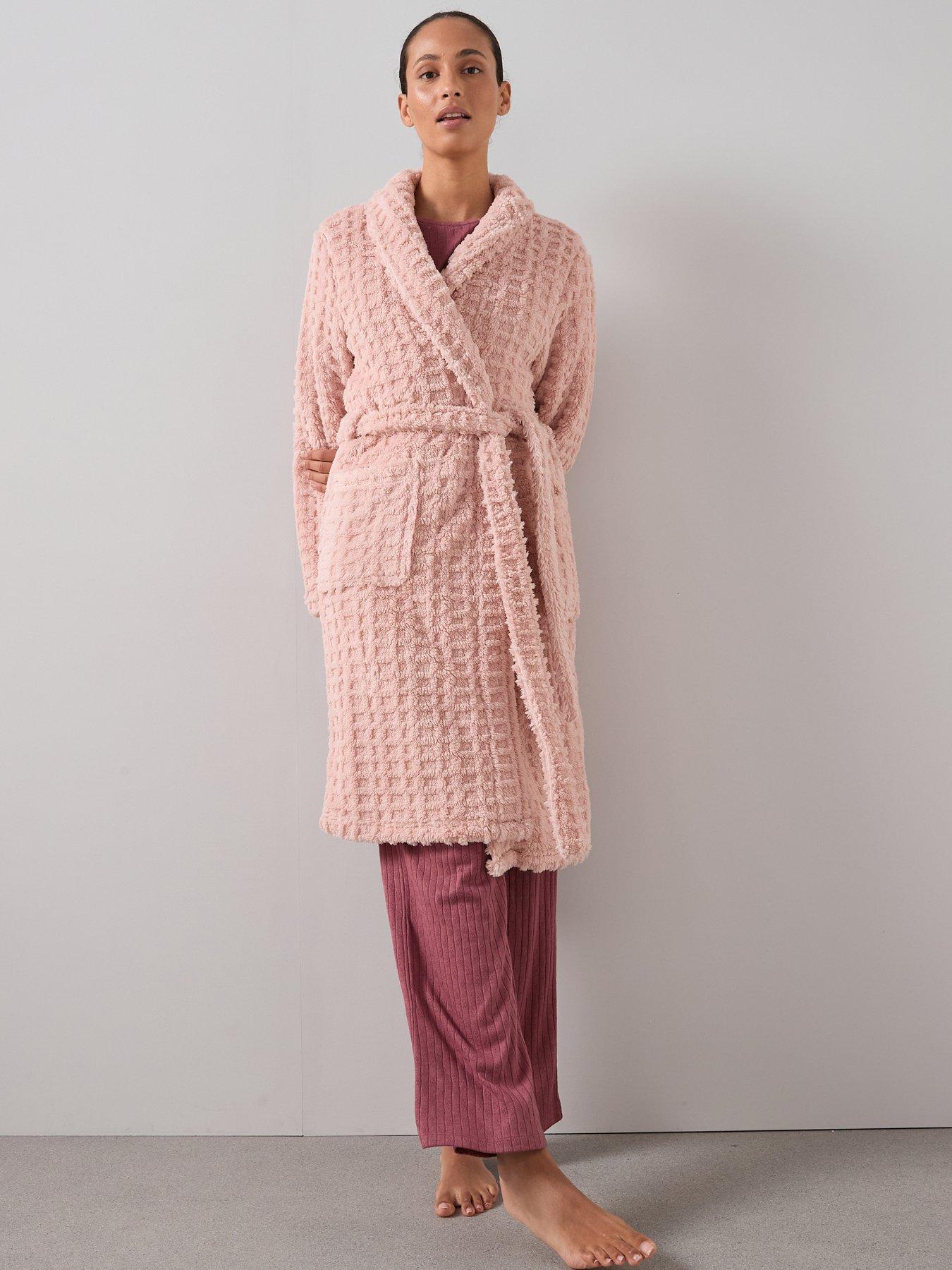 The Very Collection Jaquard Well Soft Shawl Collar Gown - Pink
