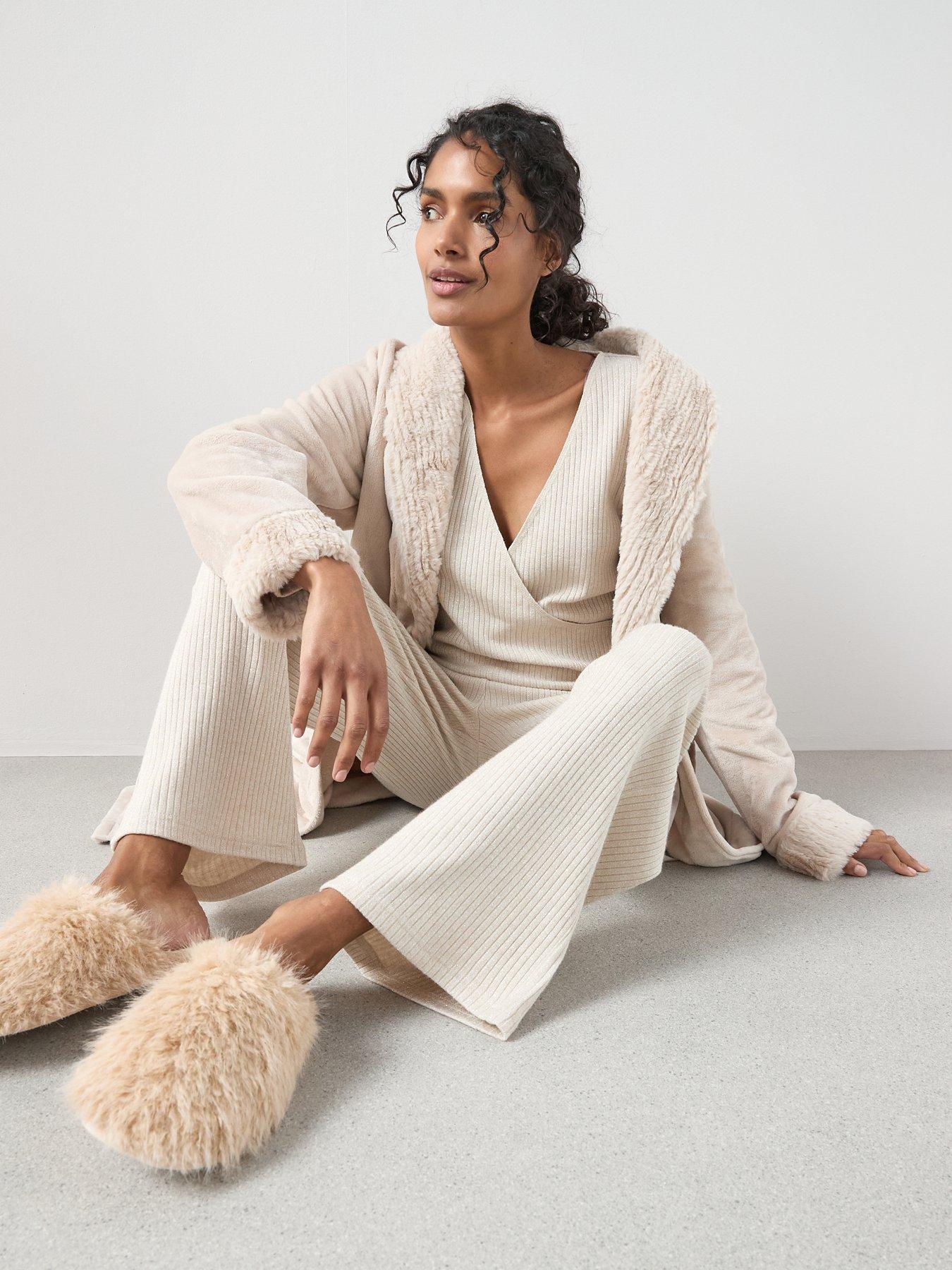 the-very-collection-lurex-wrap-long-sleeve-top-and-wide-leg-loungewear-set-beigedetail