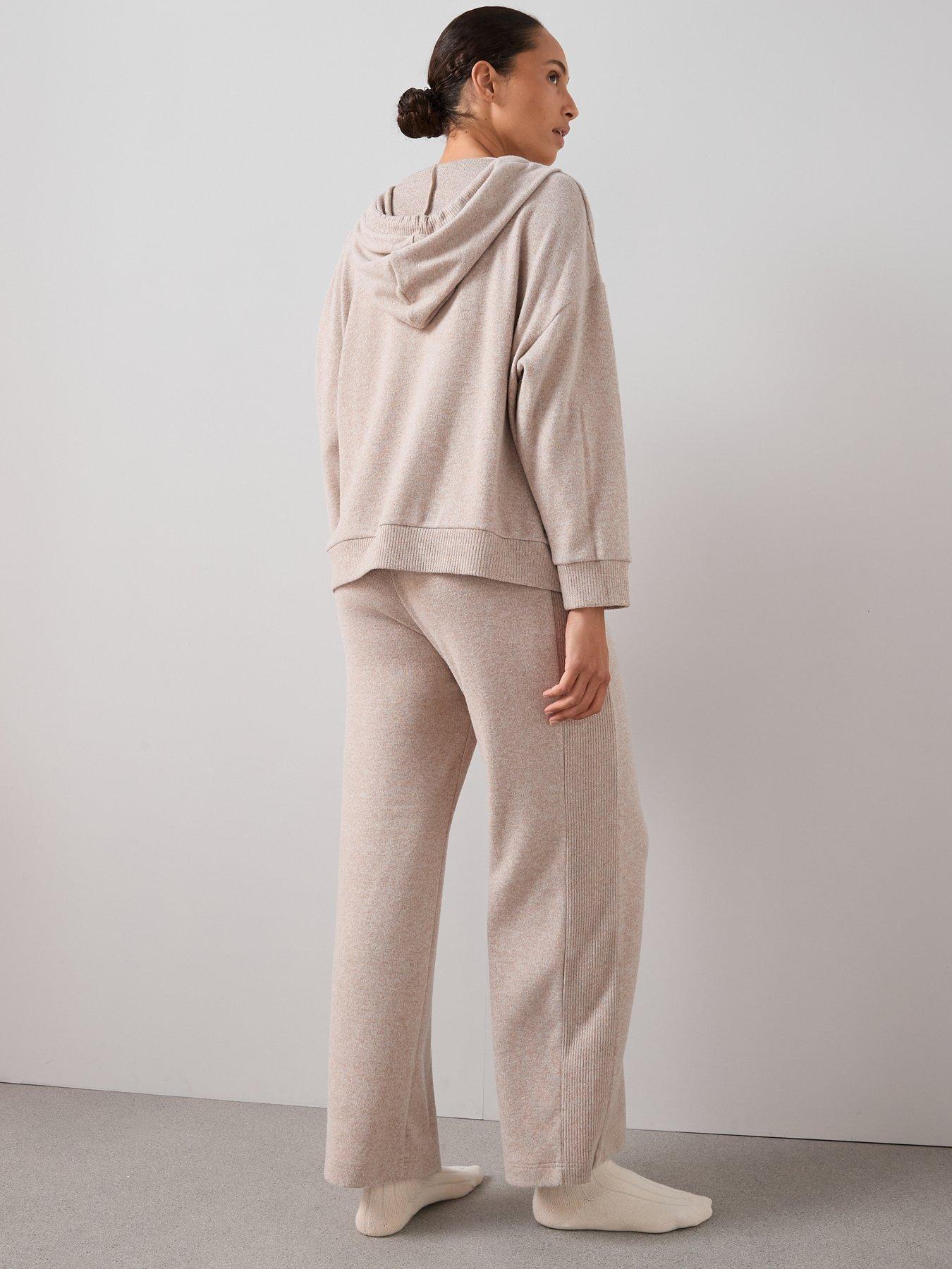 Image 2 of 6 of The Very Collection Soft Touch Rib Zip Up Loungewear Set - Beige