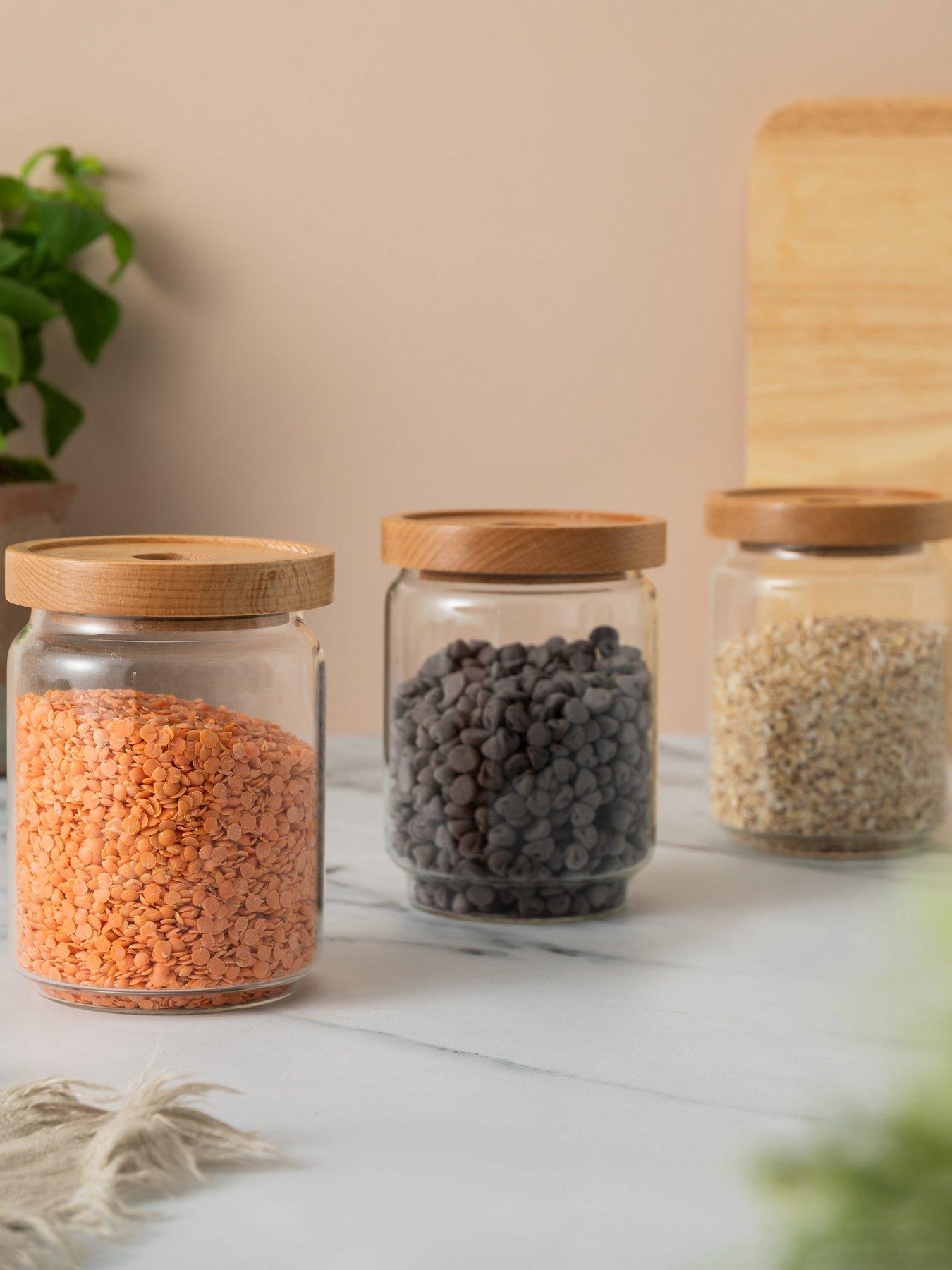 undefined Idilica Set of 3 Glass Storage Jars