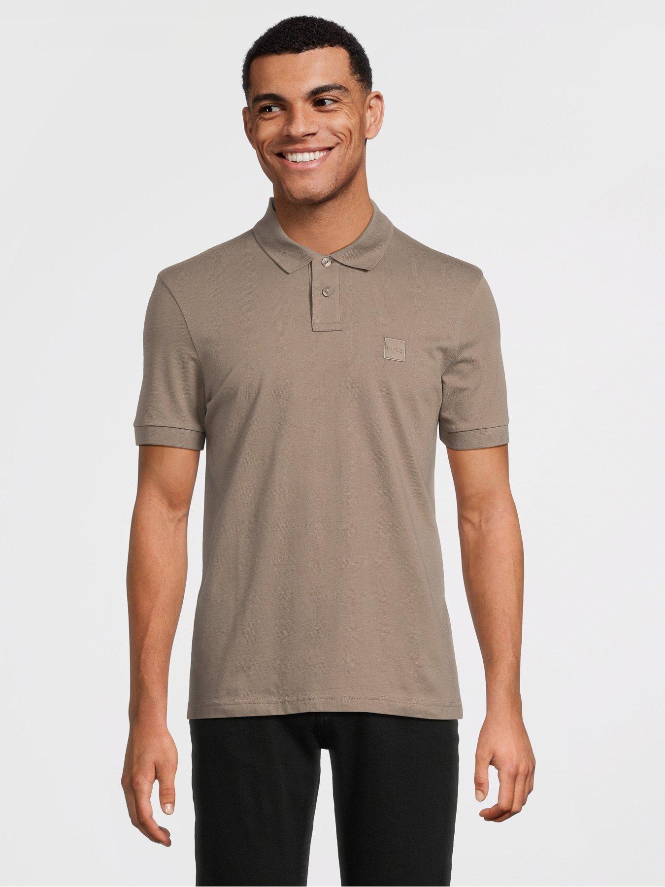 BOSS Passenger Slim Fit Short Sleeve Polo Shirt - Dark Grey