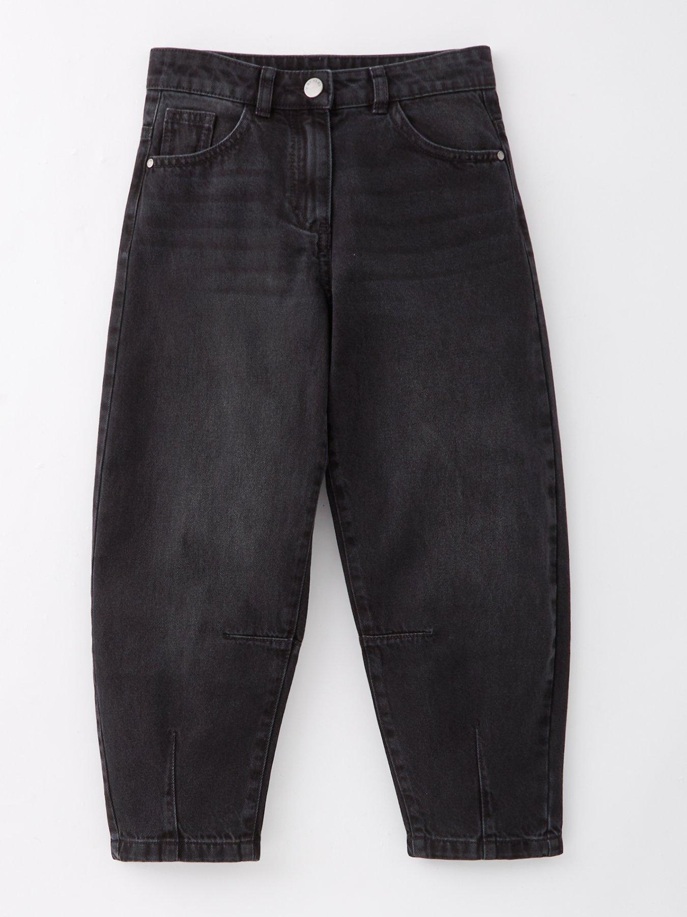Image 2 of 5 of V by Very Girls Barrell Leg Jeans - Black