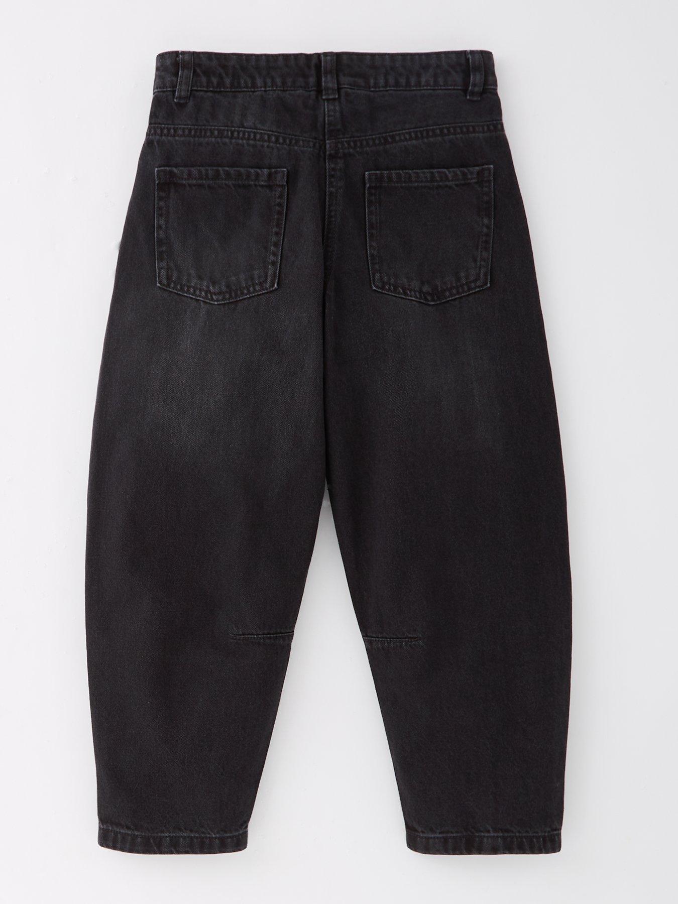 Image 3 of 5 of V by Very Girls Barrell Leg Jeans - Black