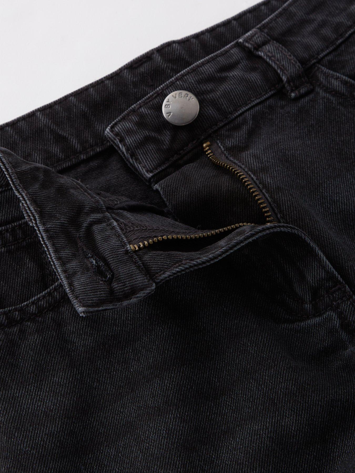 Image 4 of 5 of V by Very Girls Barrell Leg Jeans - Black