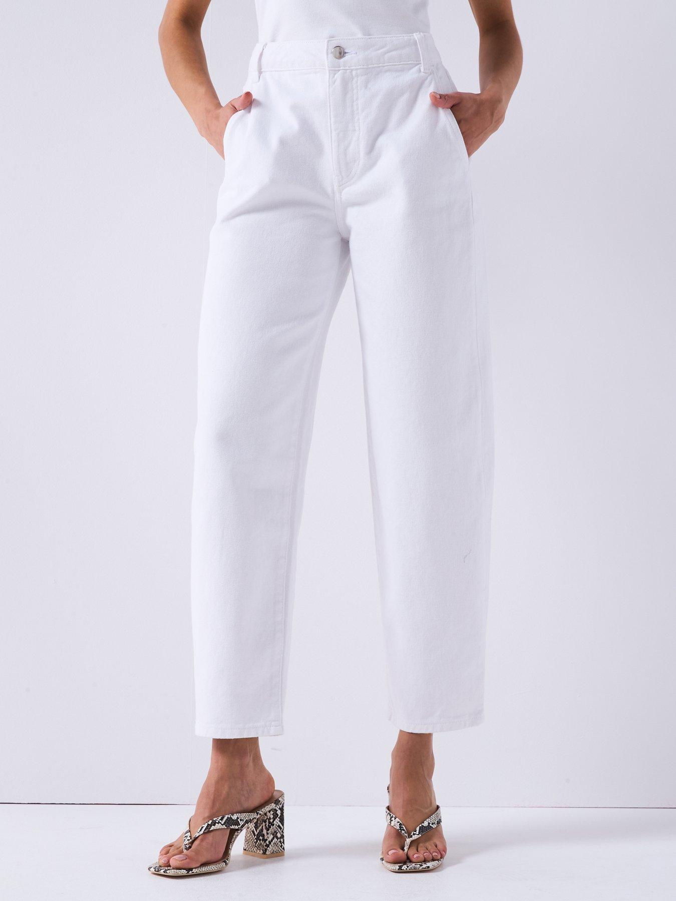 Image of V by Very Barrel Leg Jeans - White