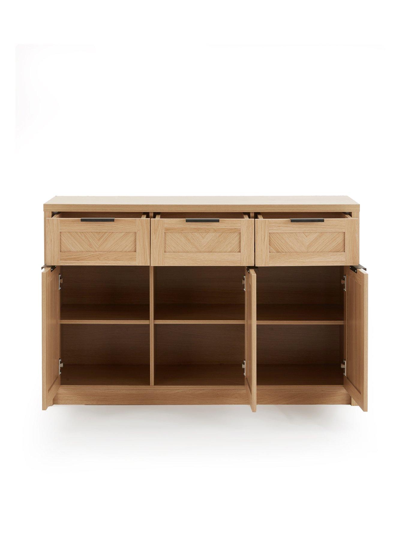 Image 4 of 7 of Very Home Chevry 3 Door, 3 Drawer Sideboard -&nbsp;Oak