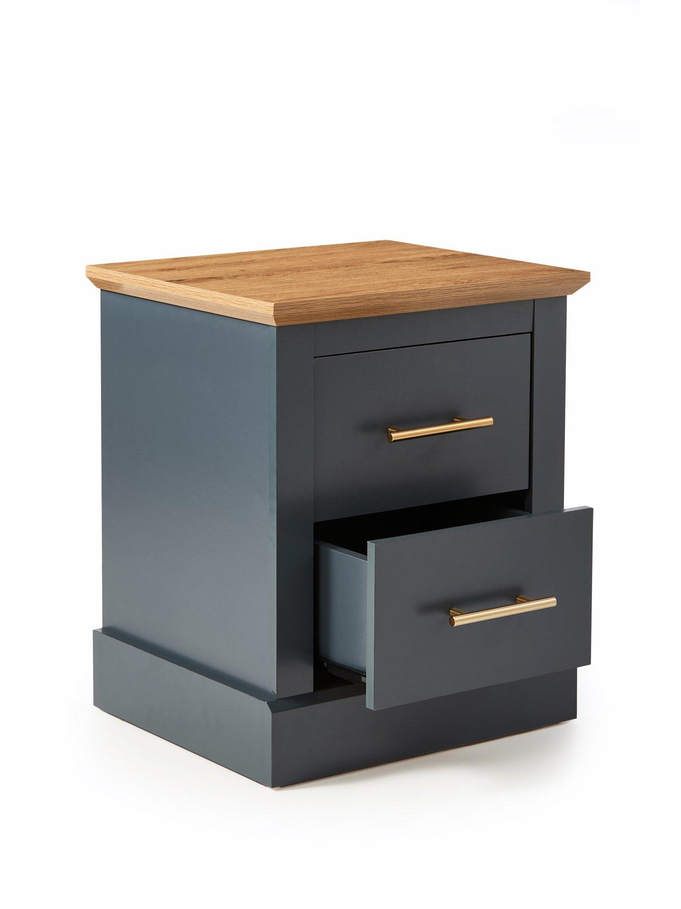 Image 4 of 7 of Very Home Shenfield 2 Drawer Bedside Chest - Graphite - FSC&reg; Certified
