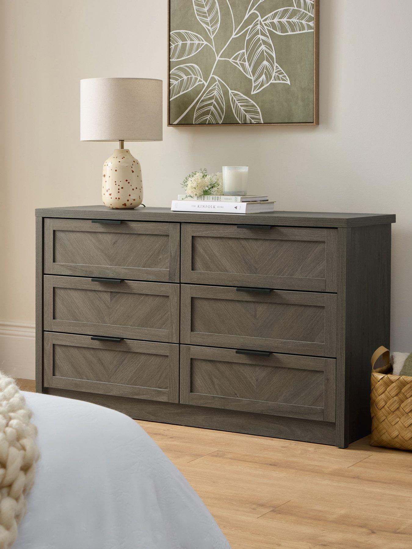 Very Home Chevry 3 + 3 Drawer Chest - Dark Oak