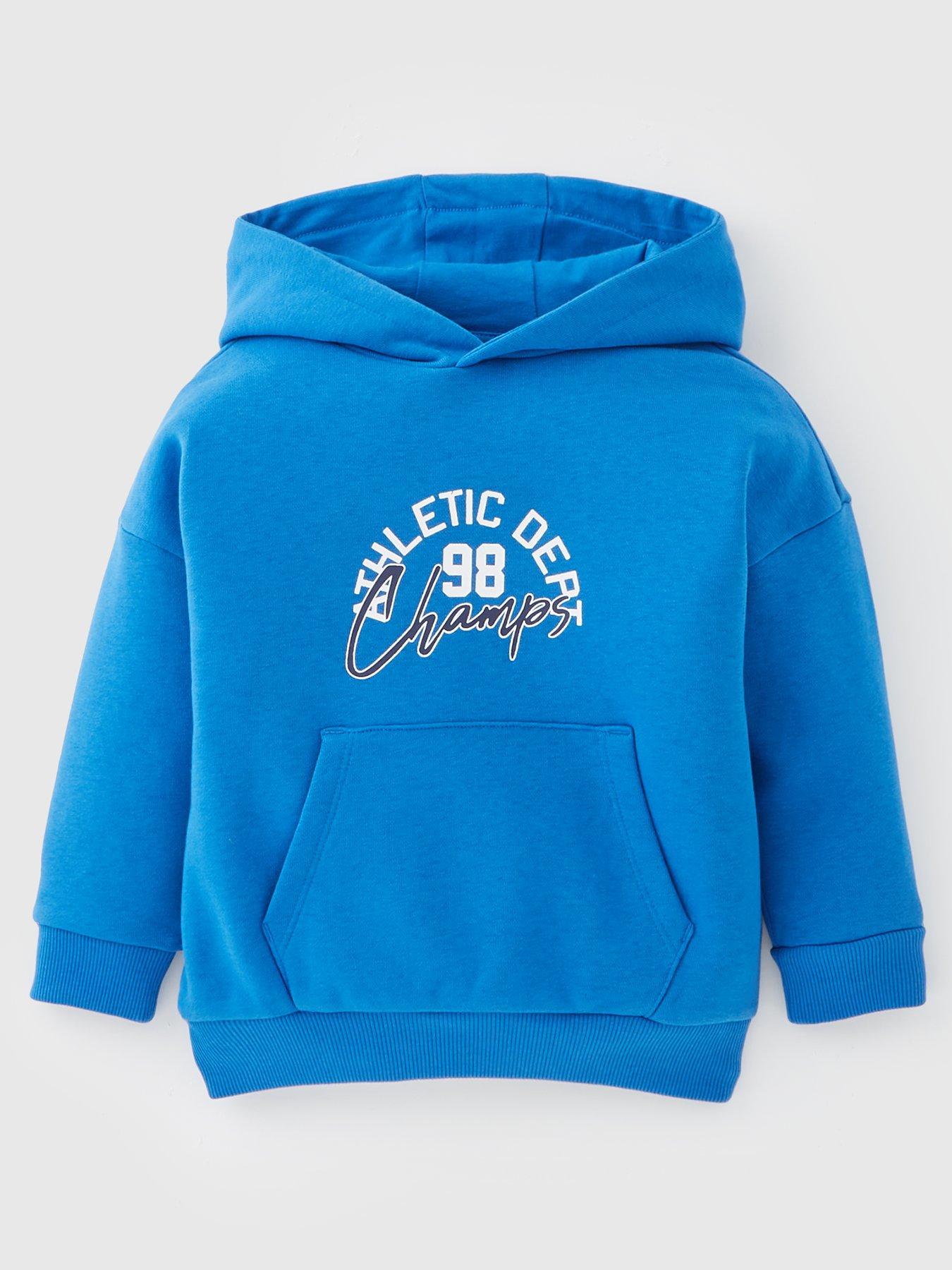 Mini V by Very Boys Drop Shoulder Sports Hoodie - Blue