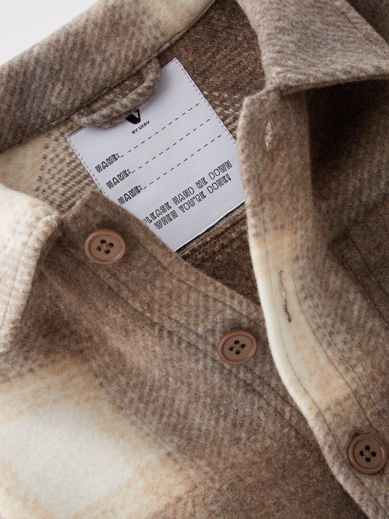 Image 3 of 4 of Mini V by Very Boys Checked Button Up Shacket - Brown