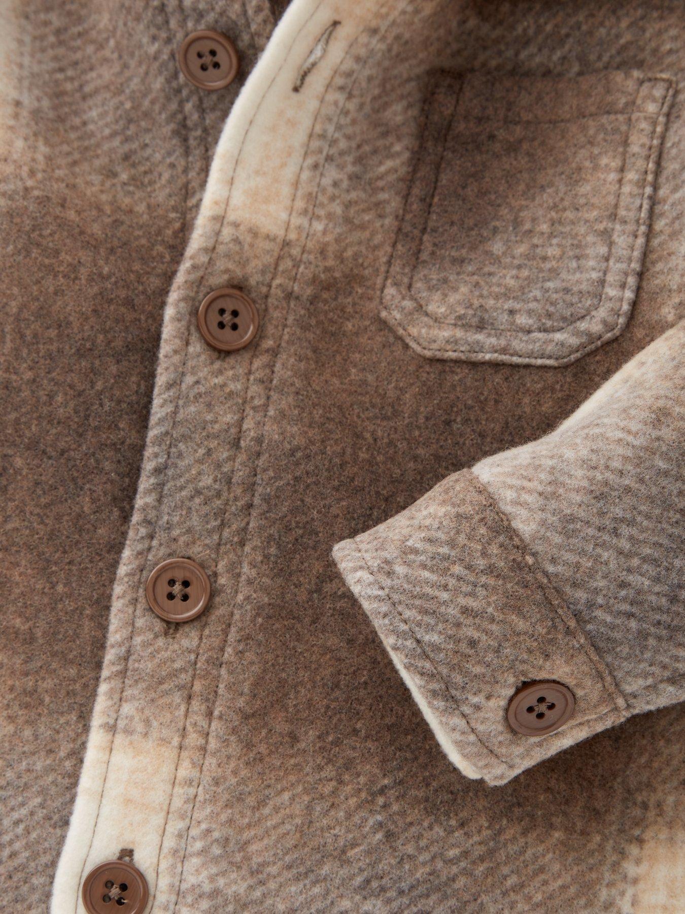 Image 4 of 4 of Mini V by Very Boys Checked Button Up Shacket - Brown