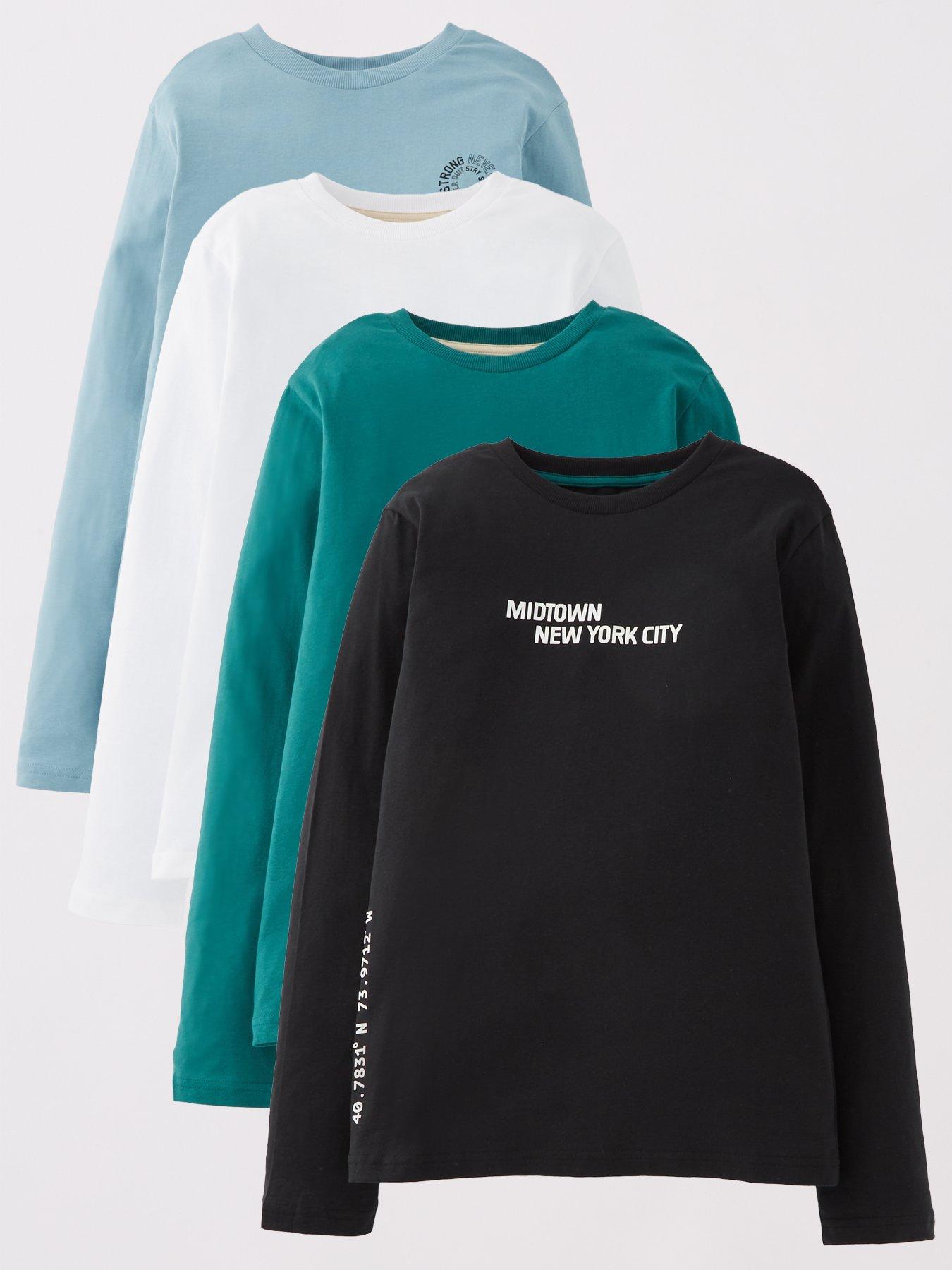 V by Very 4 Pack Long Sleeve T-shirts - Multi